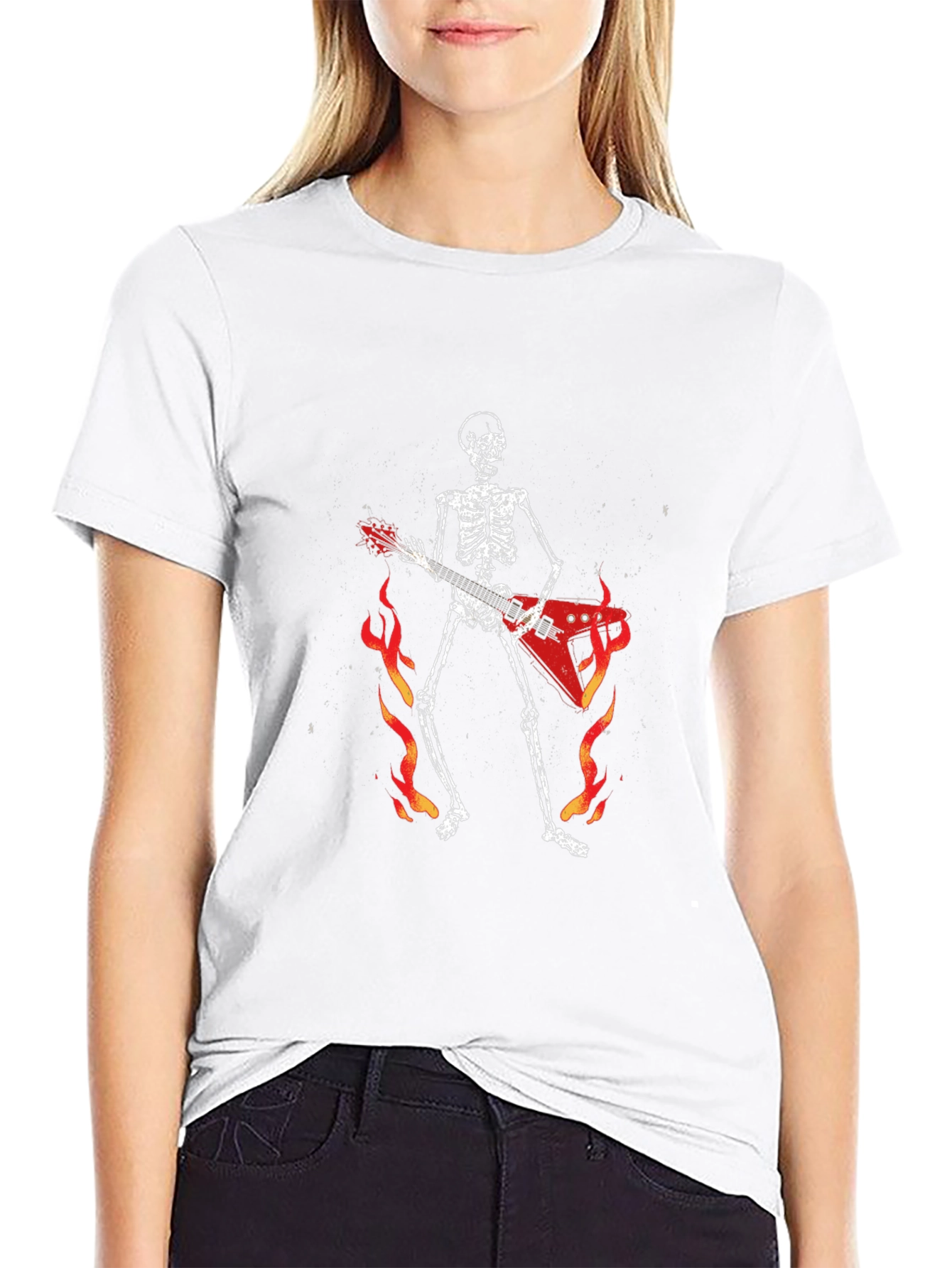 Skeleton Guitarist Graphic T-Shirt - Rock and Roll Tee