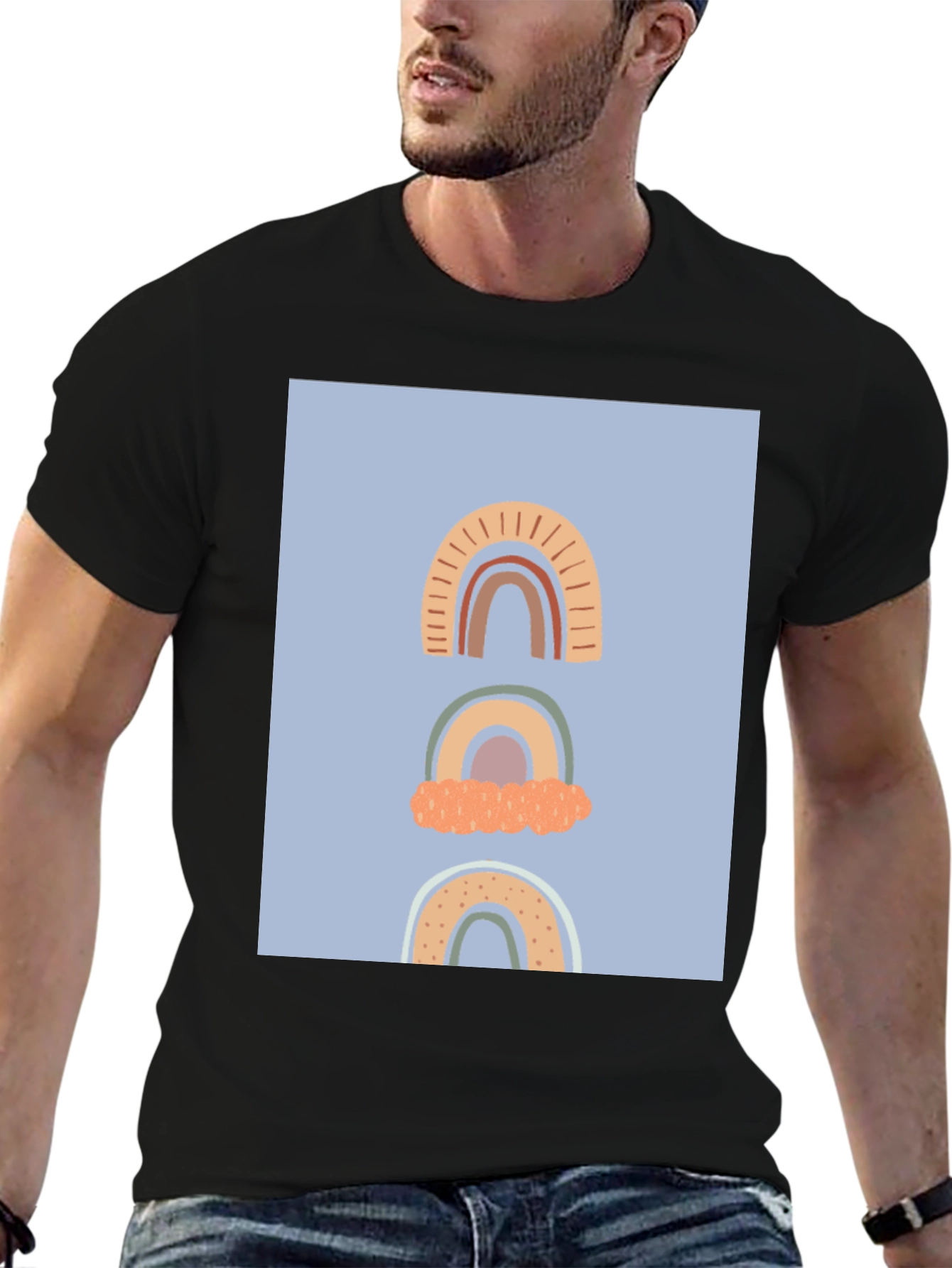 Rainbow Graphic Black T-Shirt
