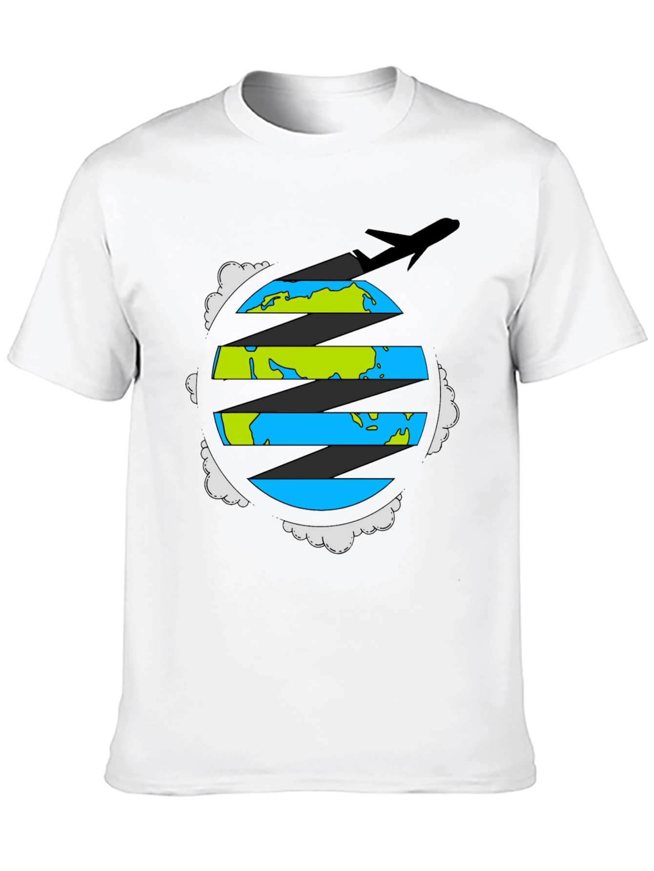 Globe Plane Graphic Tee - Travel Adventure Shirt