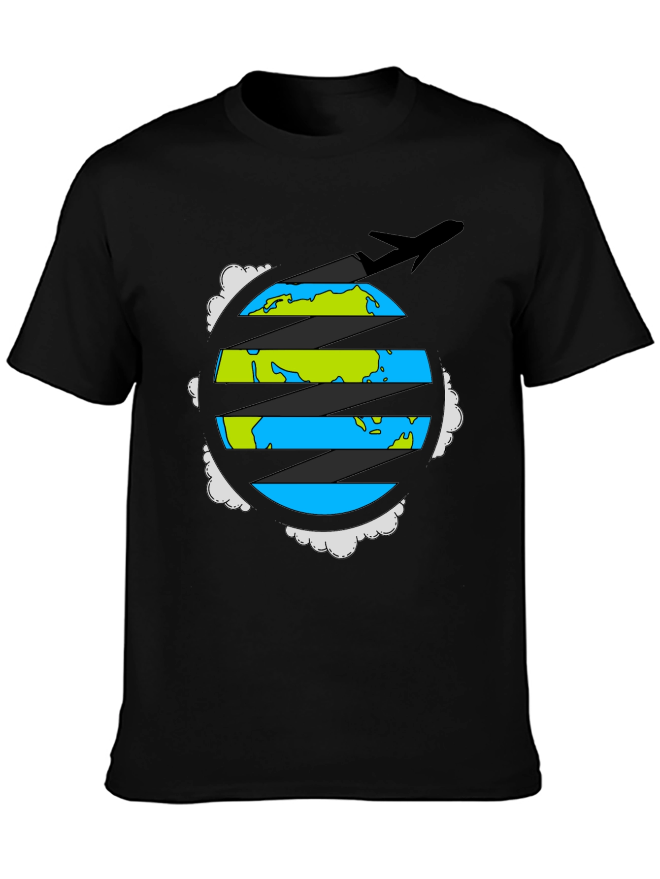 Globe Plane Graphic Tee - Travel Adventure Shirt
