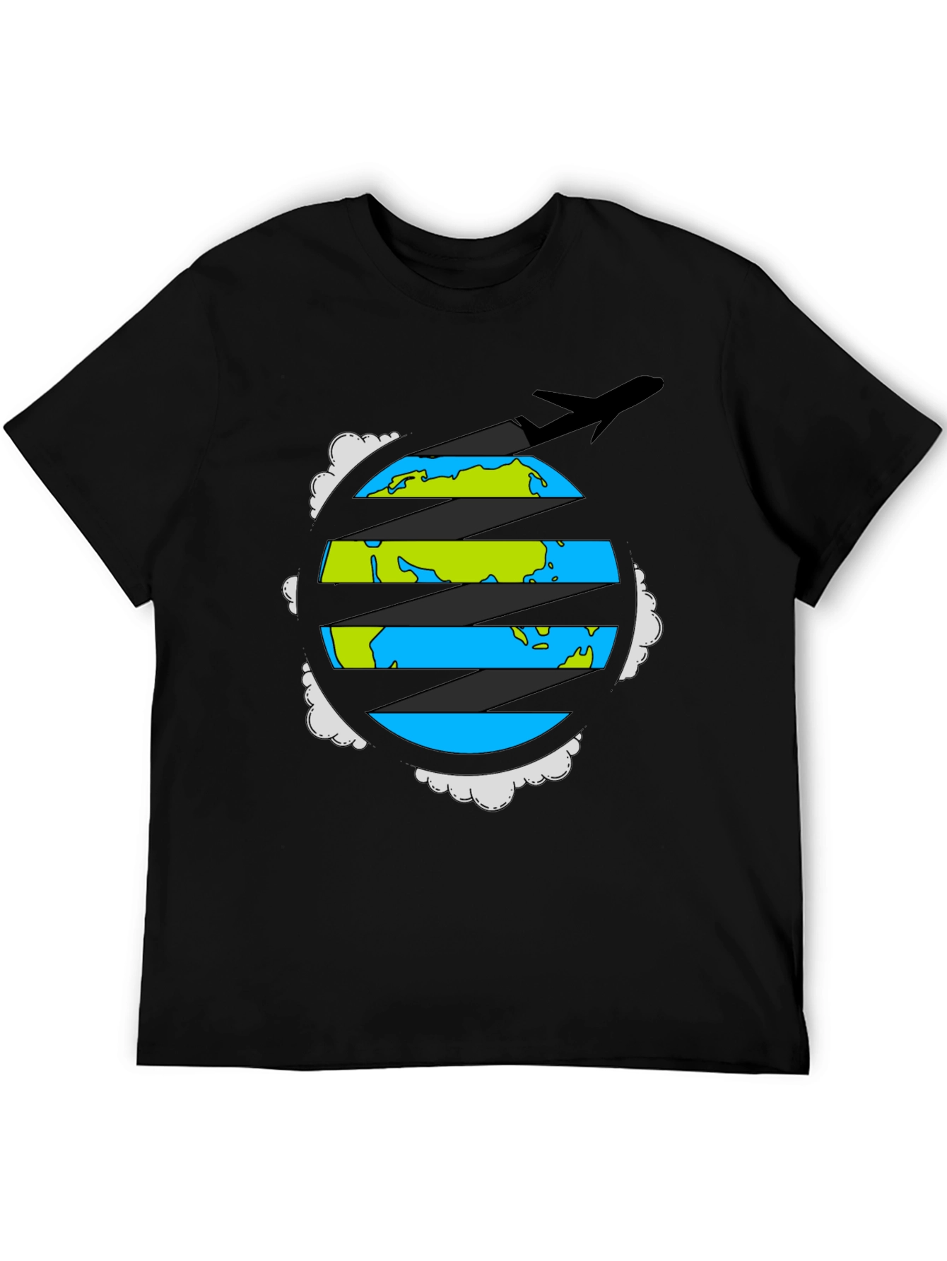 Globe Plane Graphic Tee - Travel Adventure Shirt