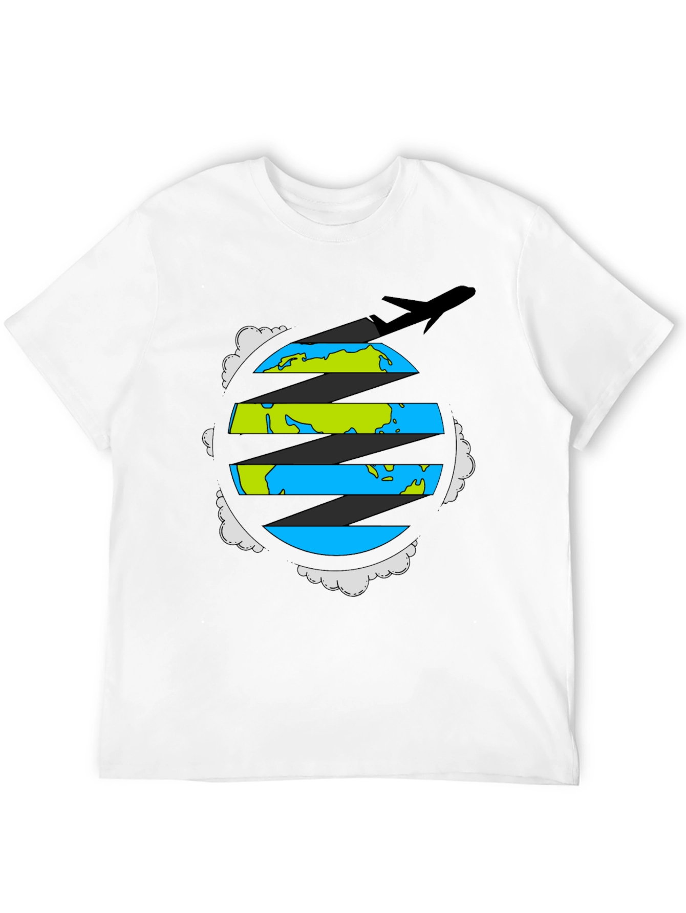 Globe Plane Graphic Tee - Travel Adventure Shirt