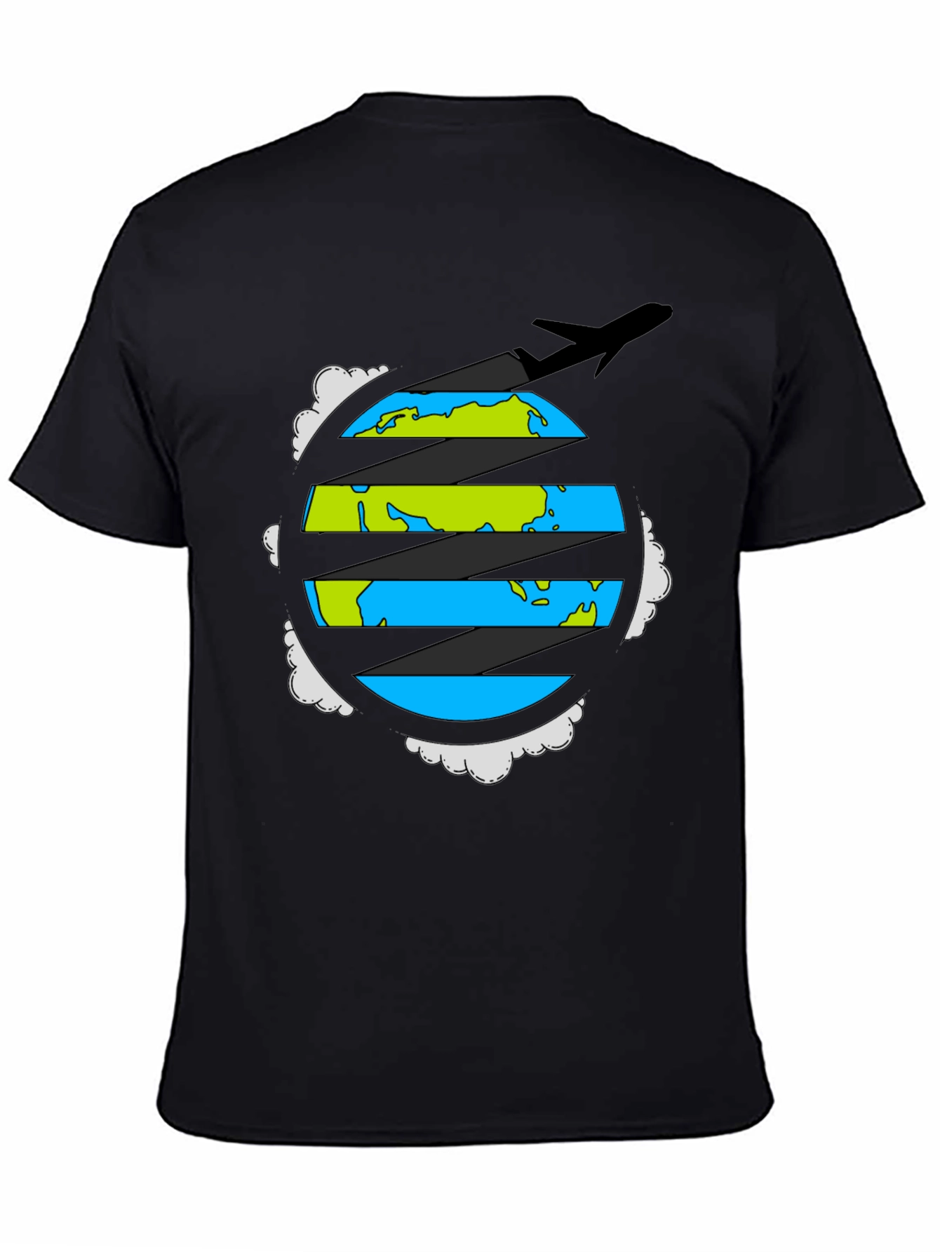 Globe Plane Graphic Tee - Travel Adventure Shirt