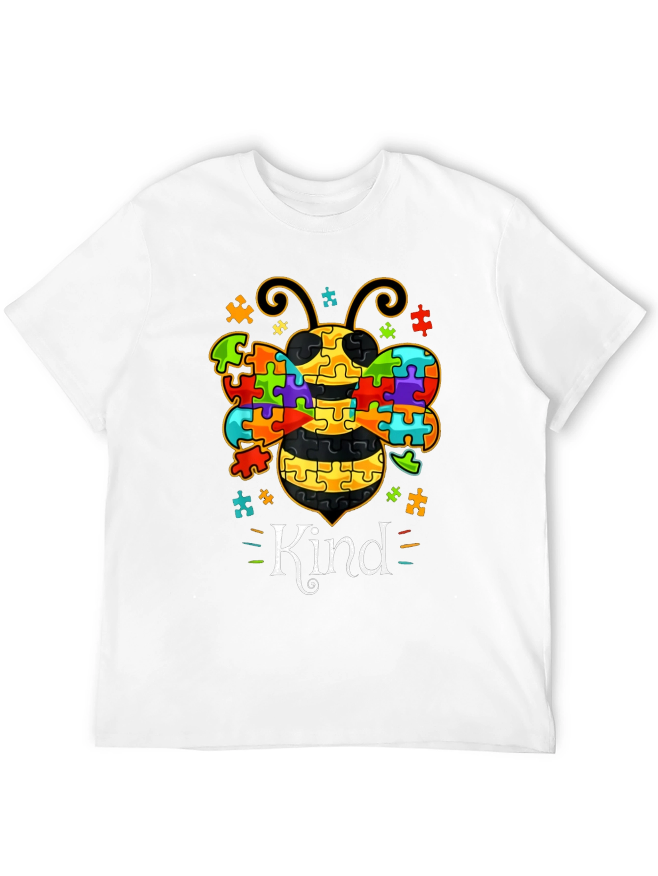 Kind Bee Autism Awareness Puzzle Piece T-Shirt