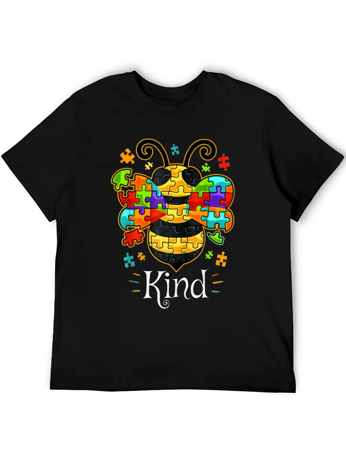 Kind Bee Autism Awareness Puzzle Piece T-Shirt
