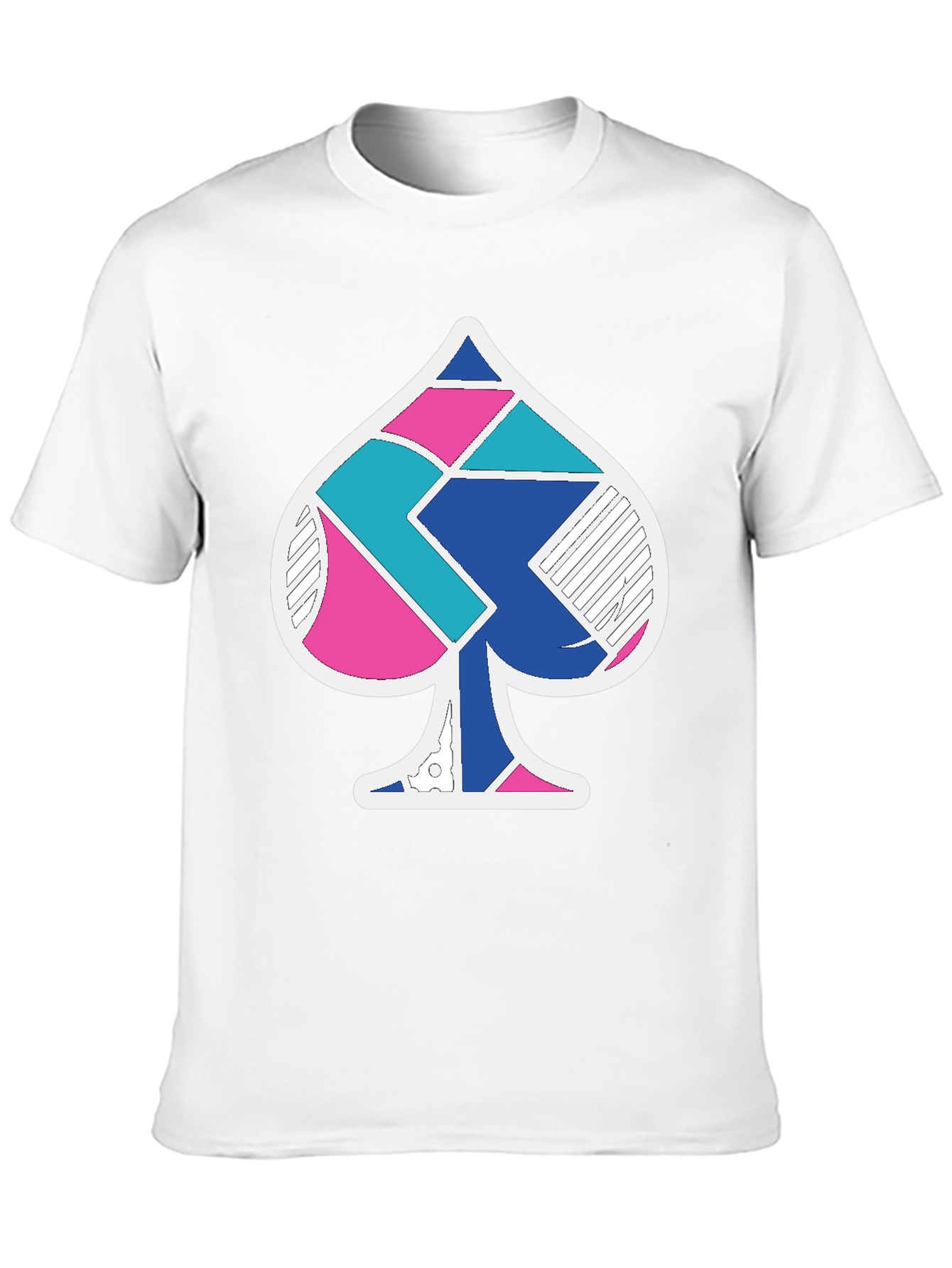 Ace Spade Geometric Mens Black T-Shirt