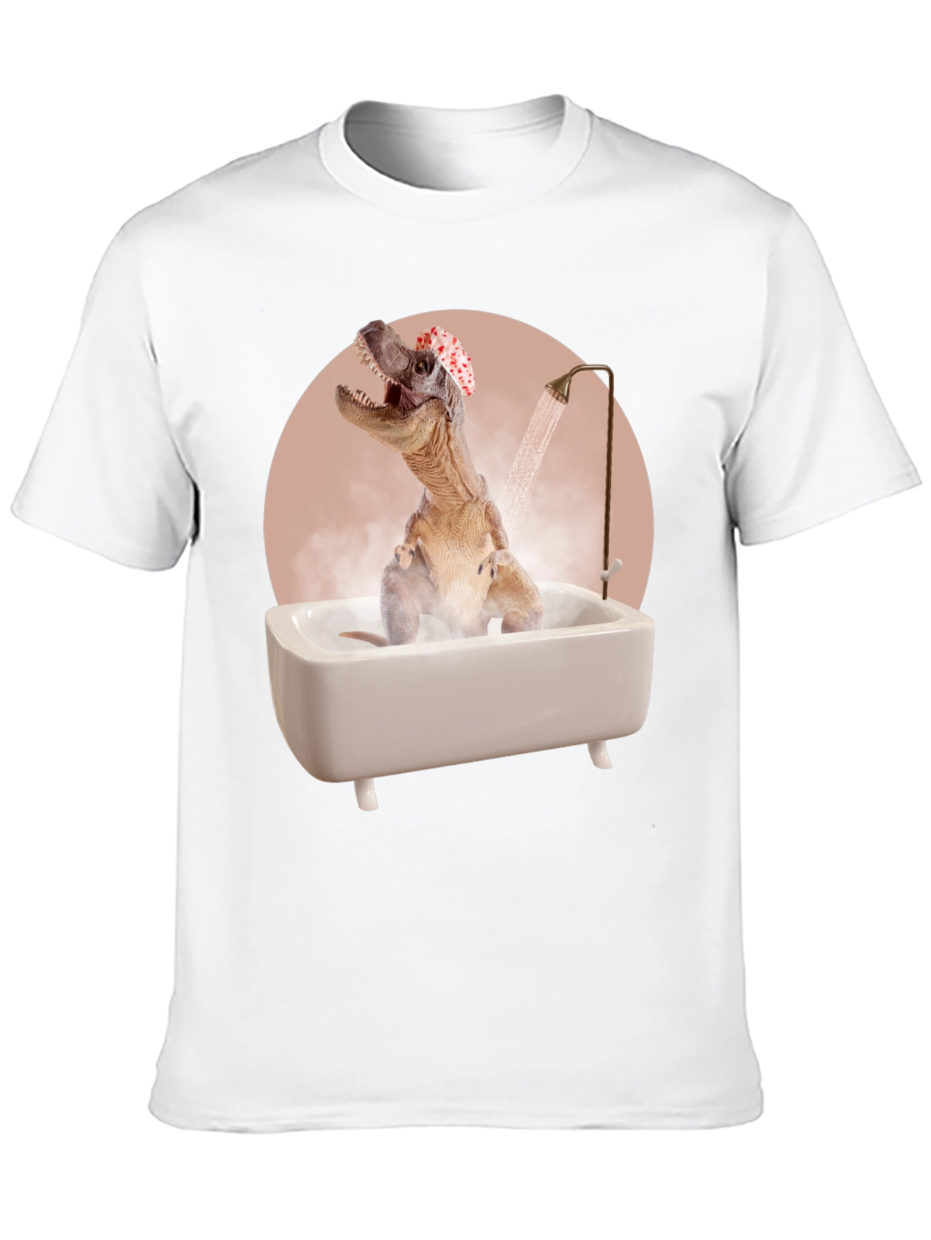 Dino Bath T-Shirt - Funny T-Rex in Tub Tee