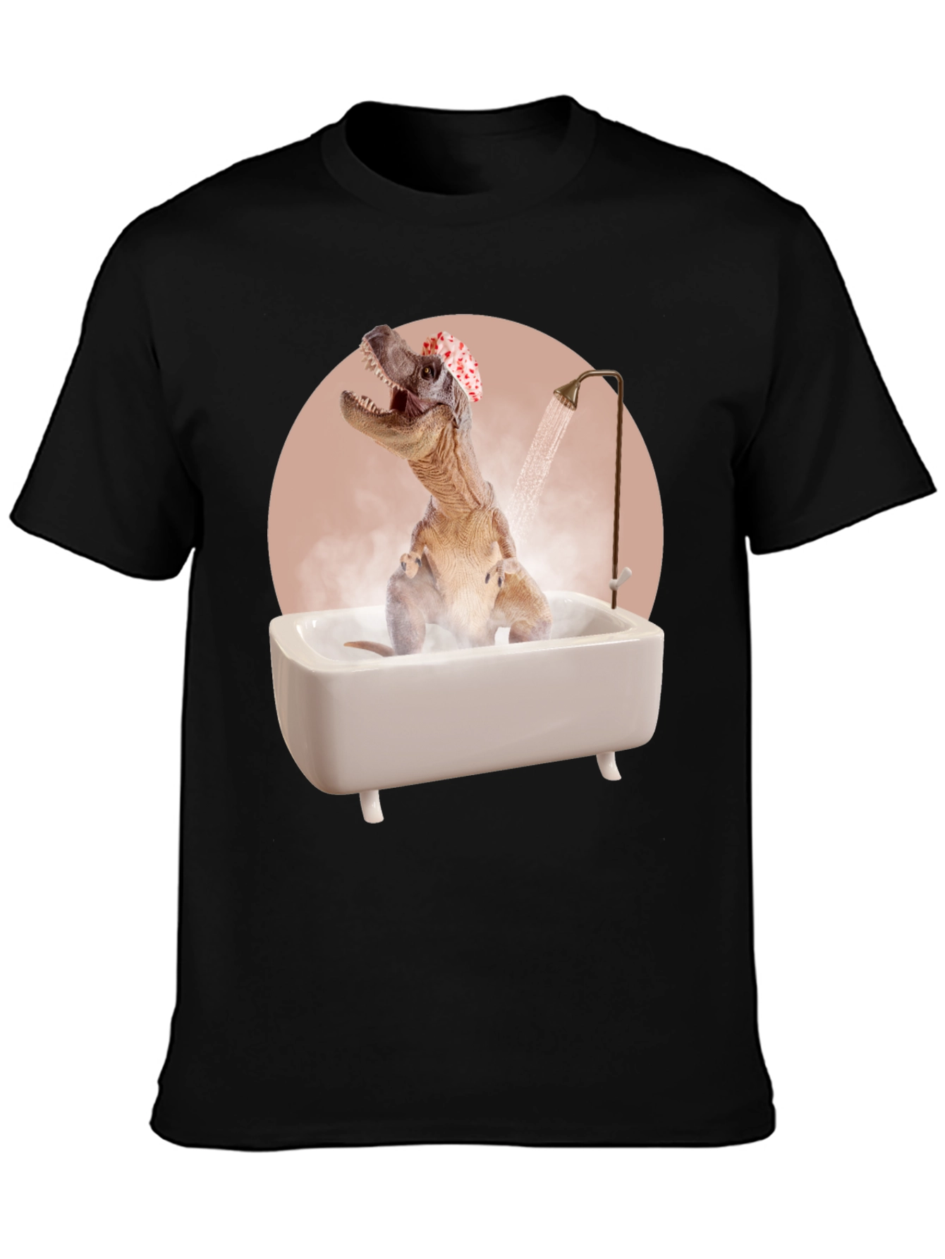 Dino Bath T-Shirt - Funny T-Rex in Tub Tee