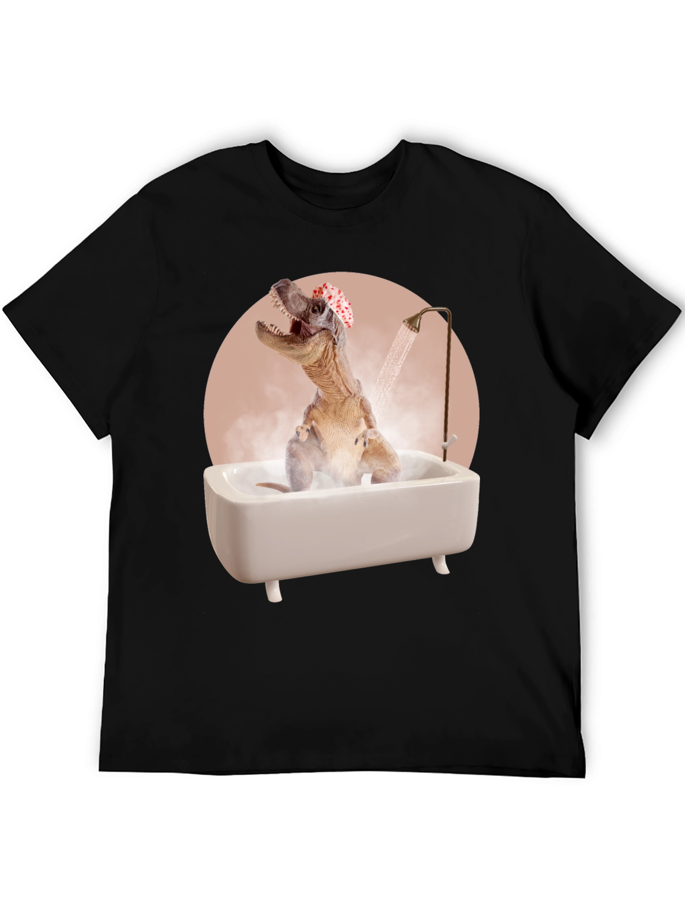 Dino Bath T-Shirt - Funny T-Rex in Tub Tee