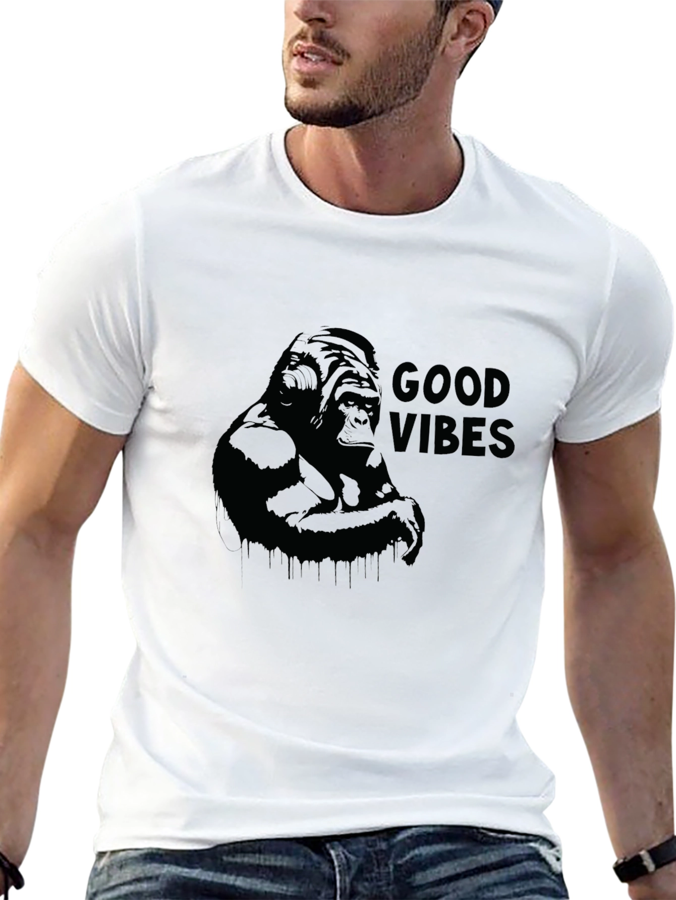 Good Vibes Gorilla Graphic T-Shirt