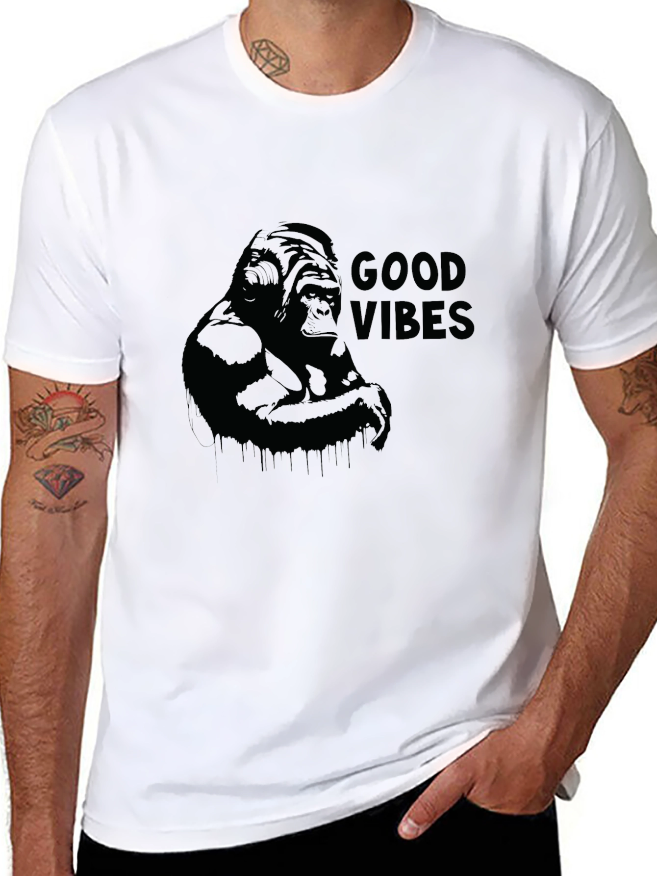 Good Vibes Gorilla Graphic T-Shirt