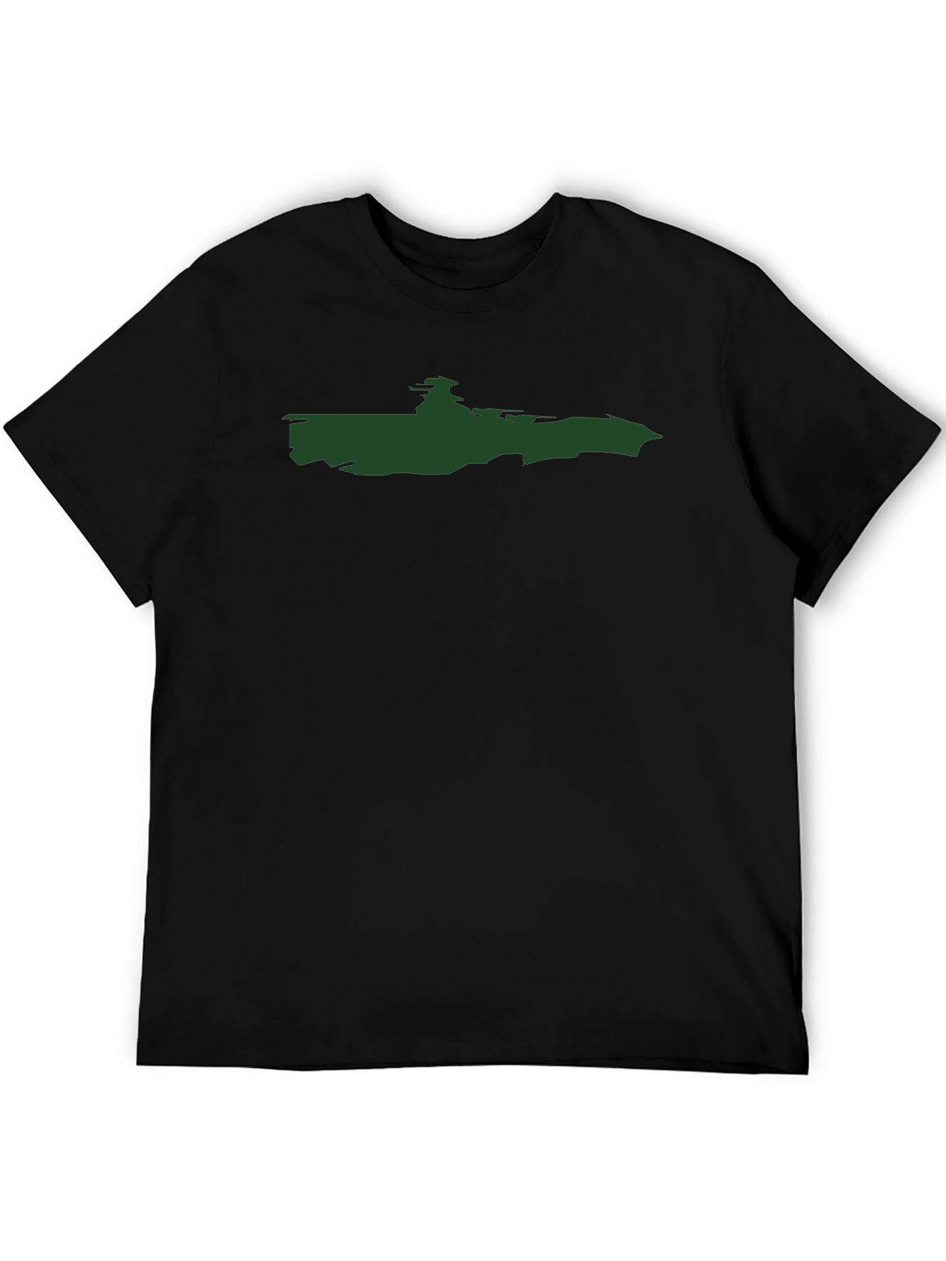 Black T-Shirt with Green Graphic Print