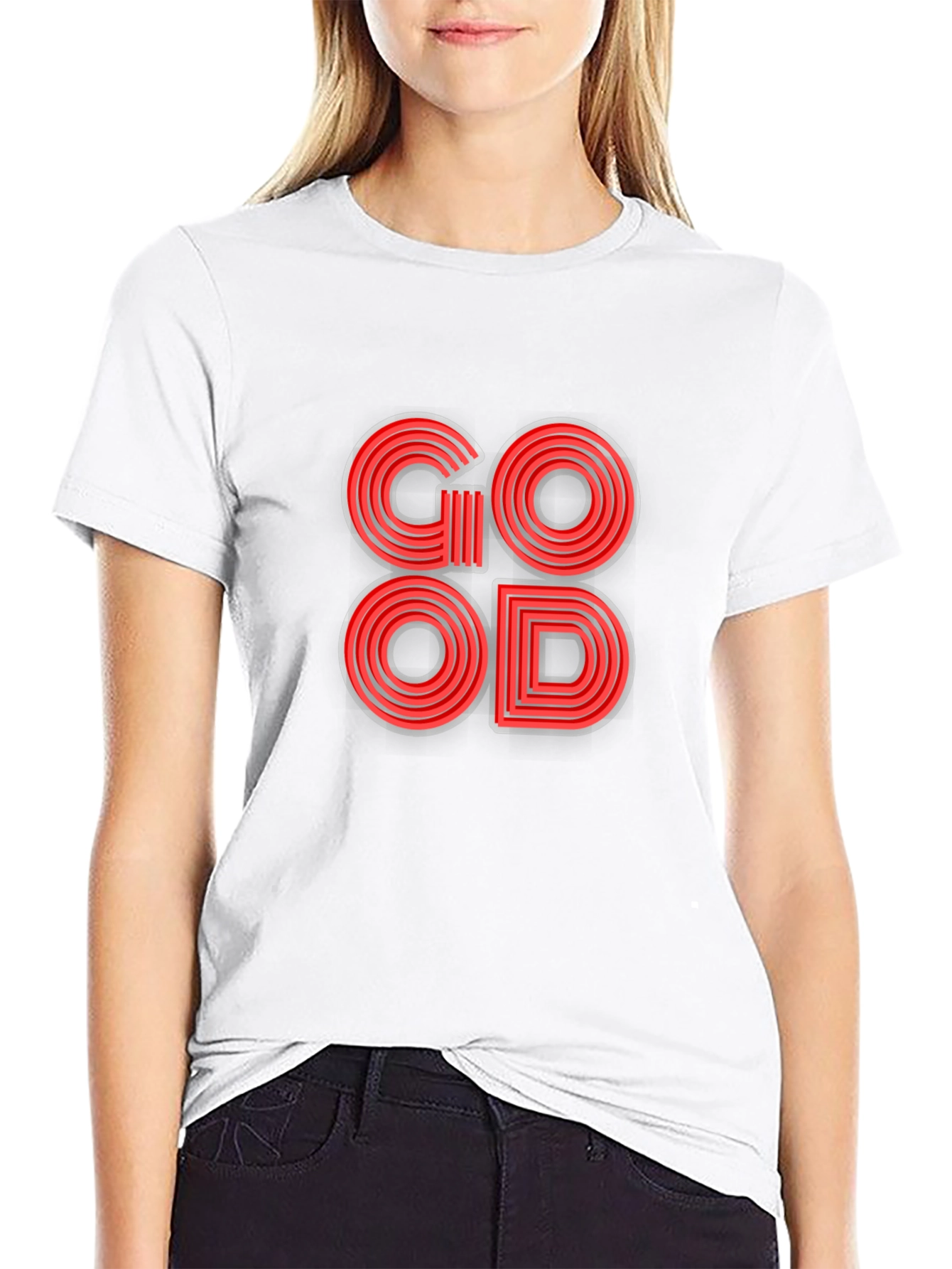 Stylish GOOD Graphic T-Shirt - Black