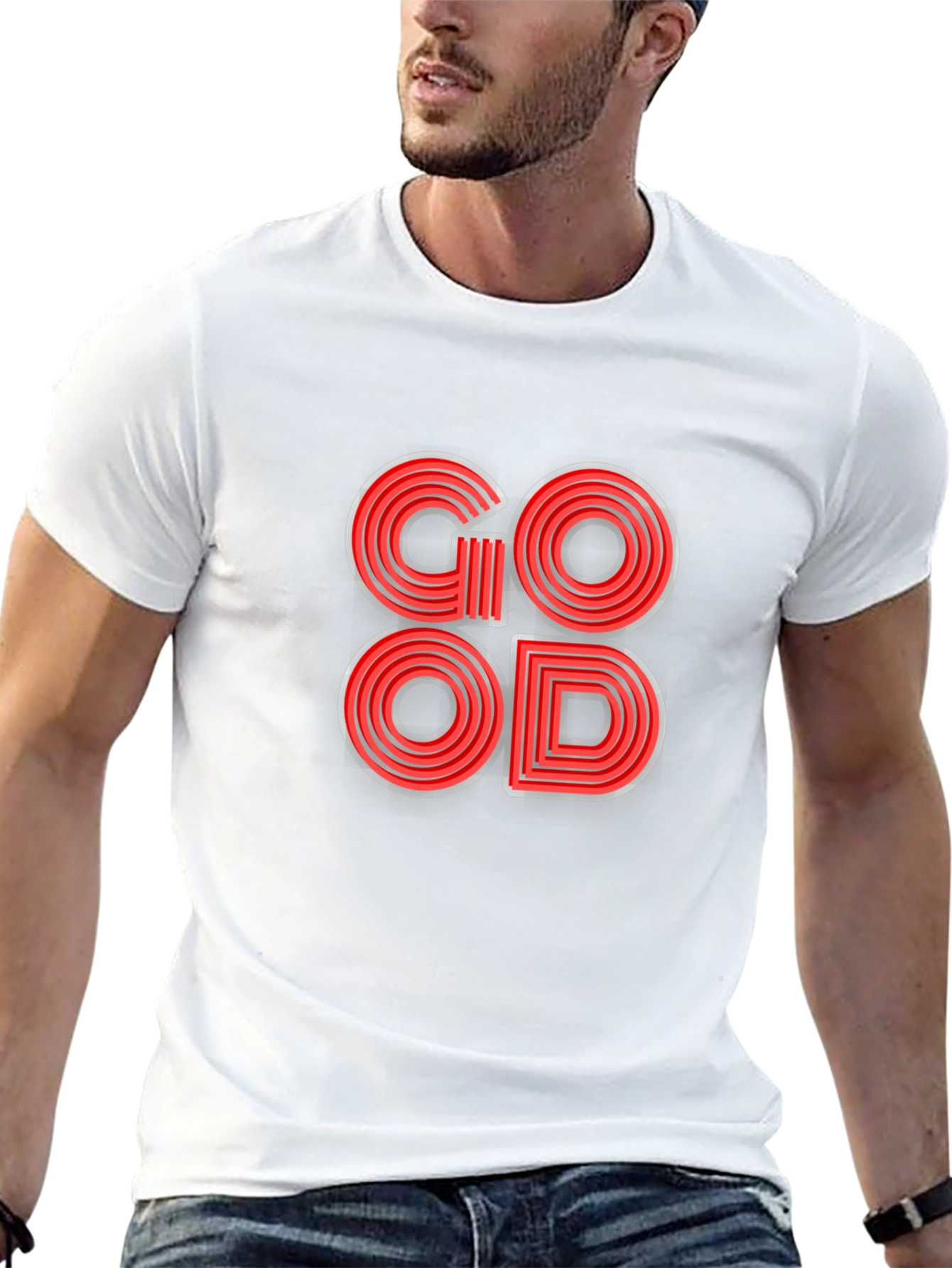 Stylish GOOD Graphic T-Shirt - Black