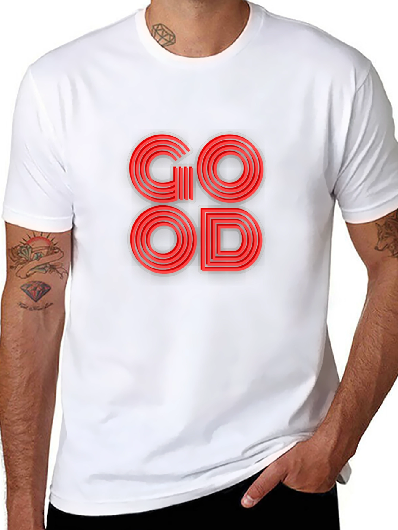 Stylish GOOD Graphic T-Shirt - Black