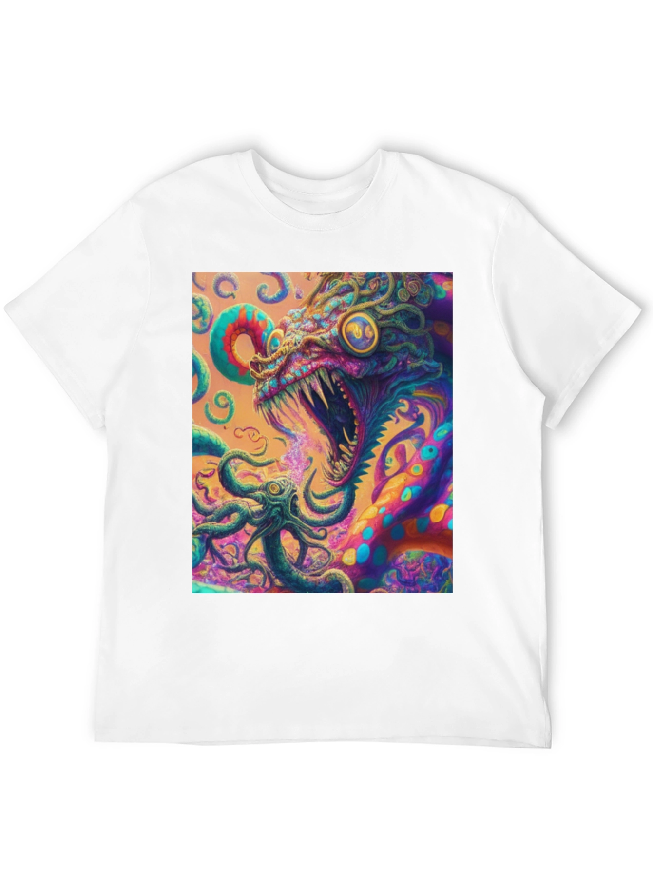 Psychedelic Monster Graphic Tee - Unleash the Beast