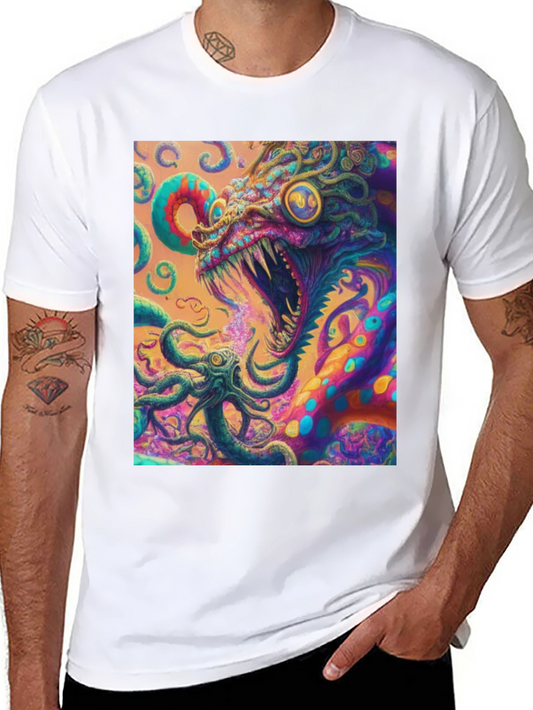 Psychedelic Monster Graphic Tee - Unleash the Beast