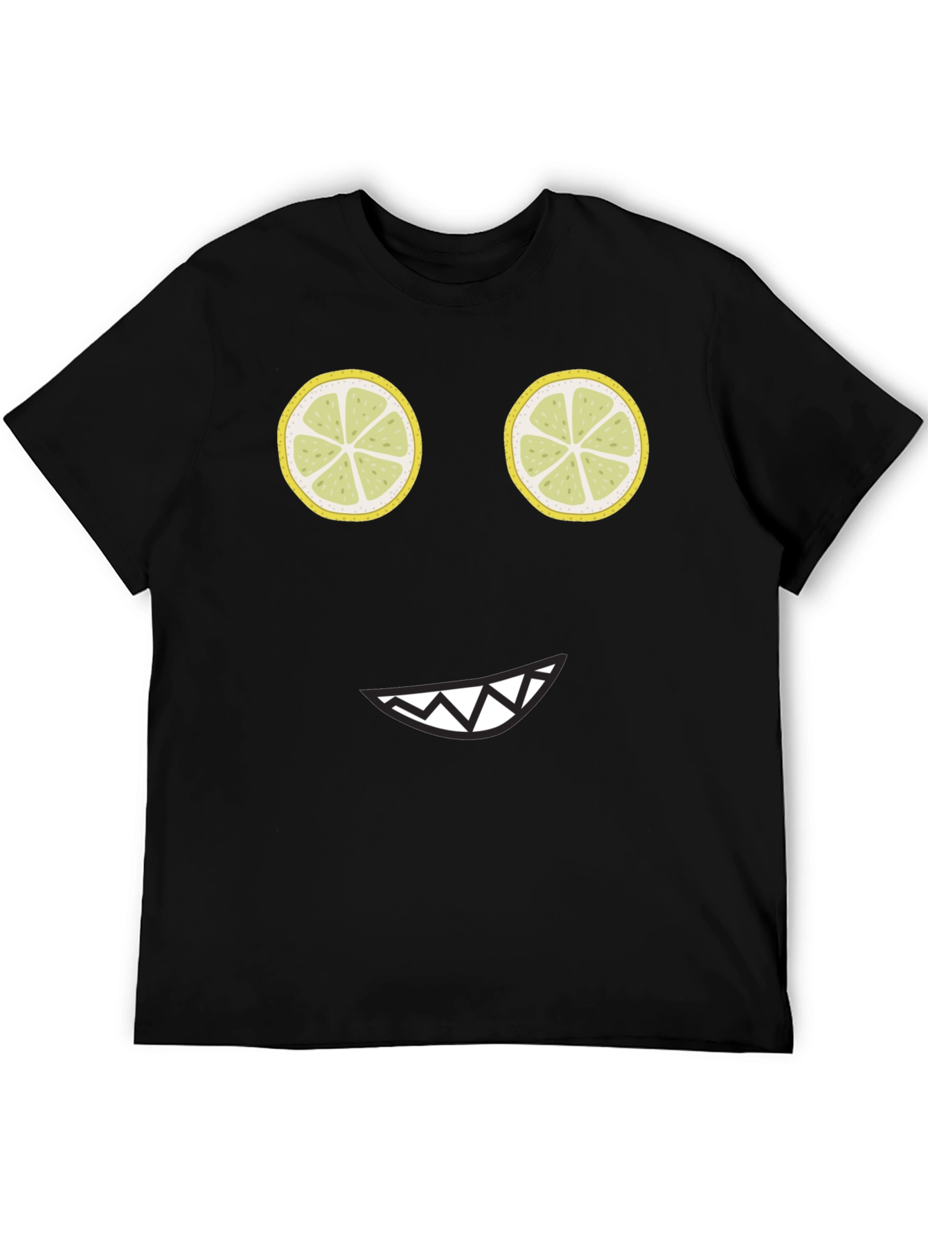 Funny Lemon Face Black T-Shirt