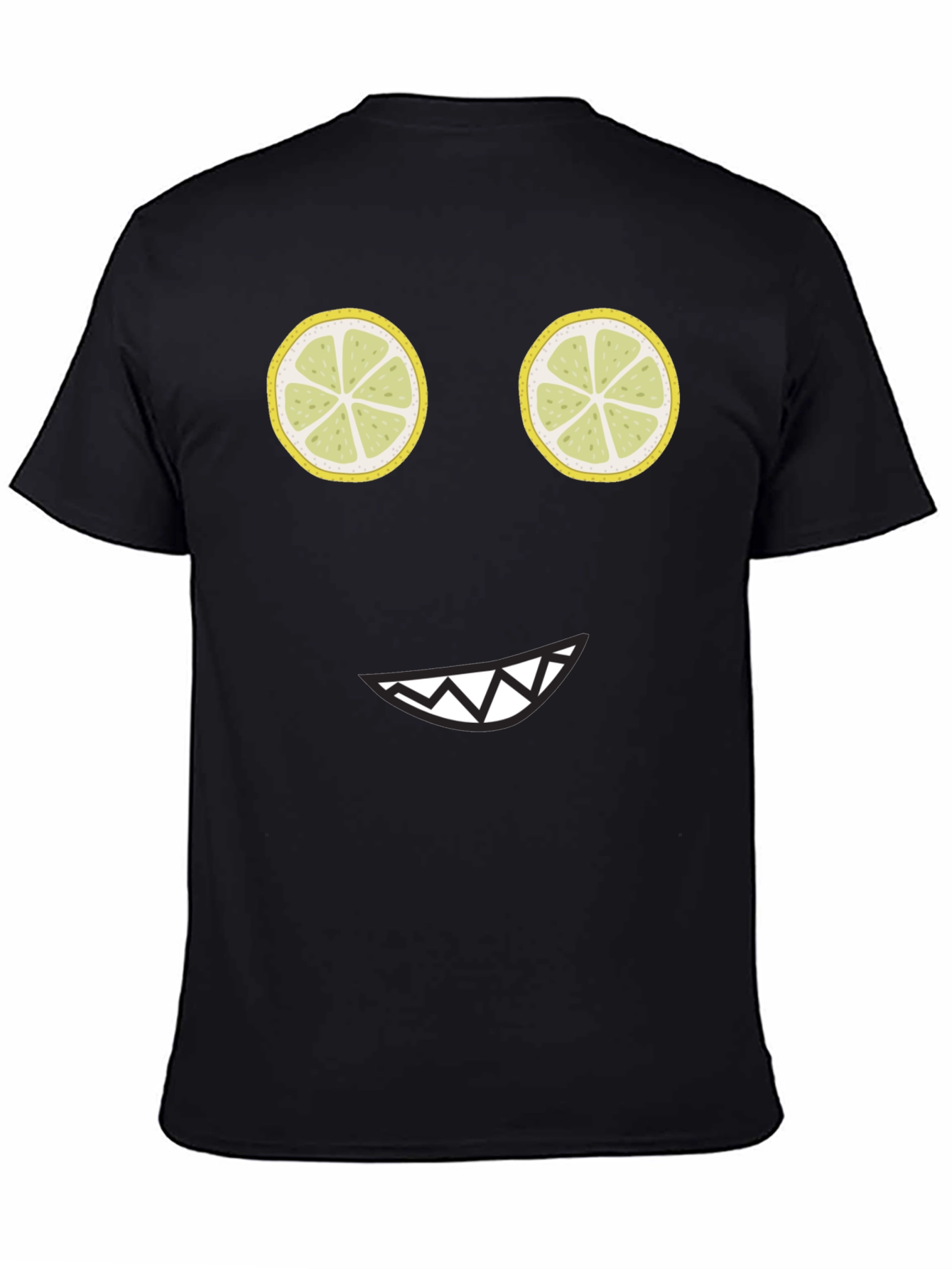 Funny Lemon Face Black T-Shirt