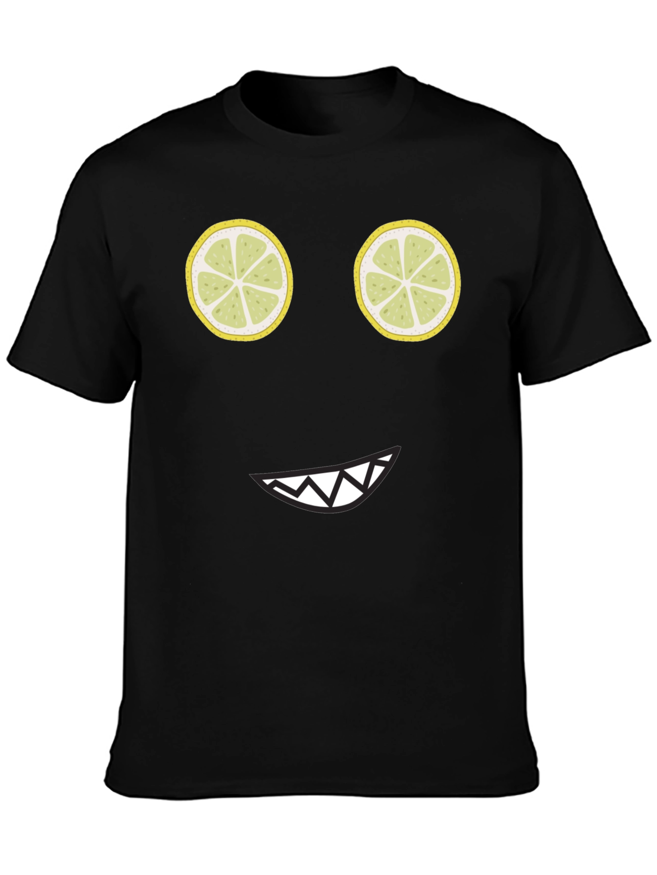Funny Lemon Face Black T-Shirt