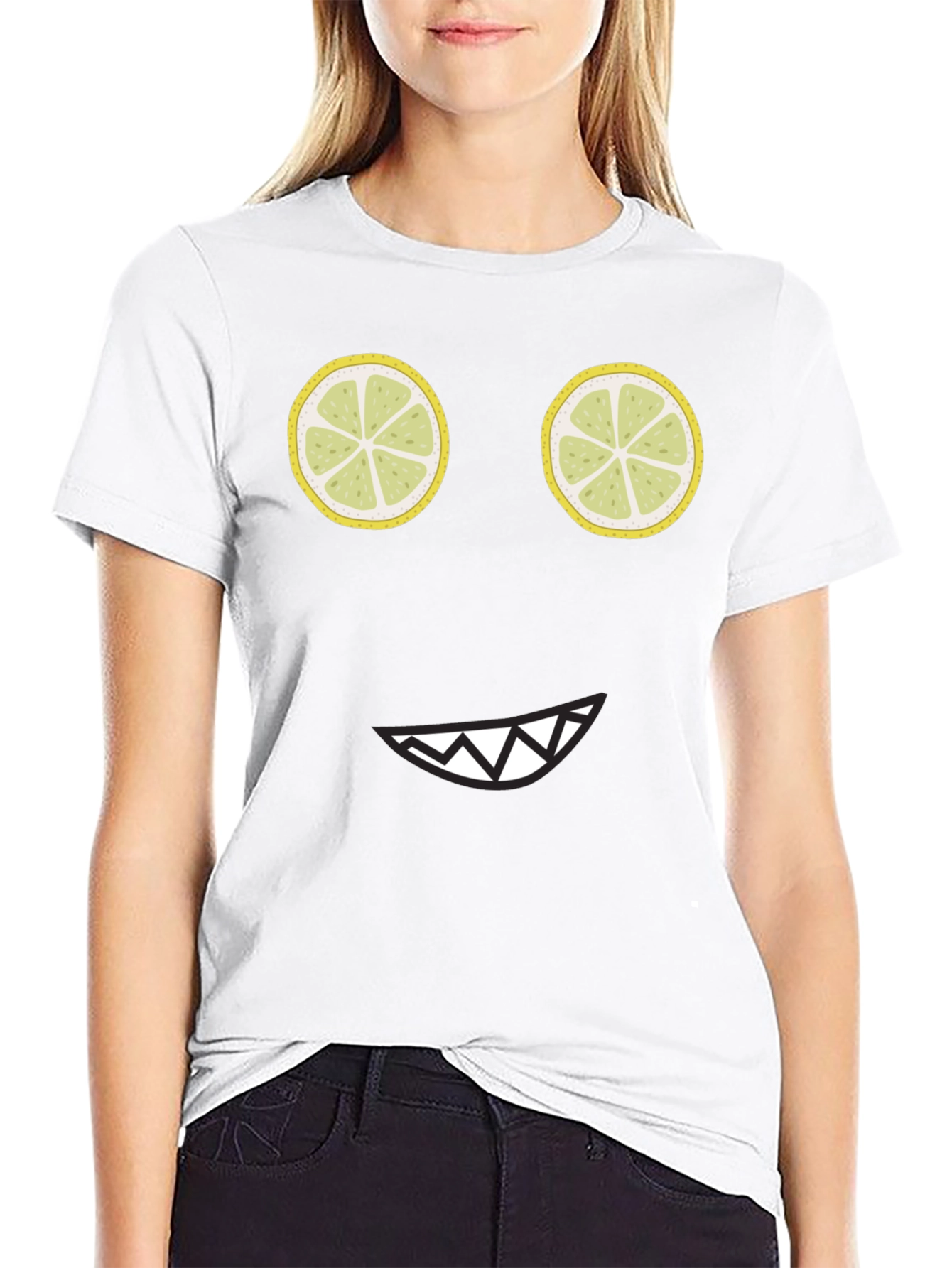 Funny Lemon Face Black T-Shirt