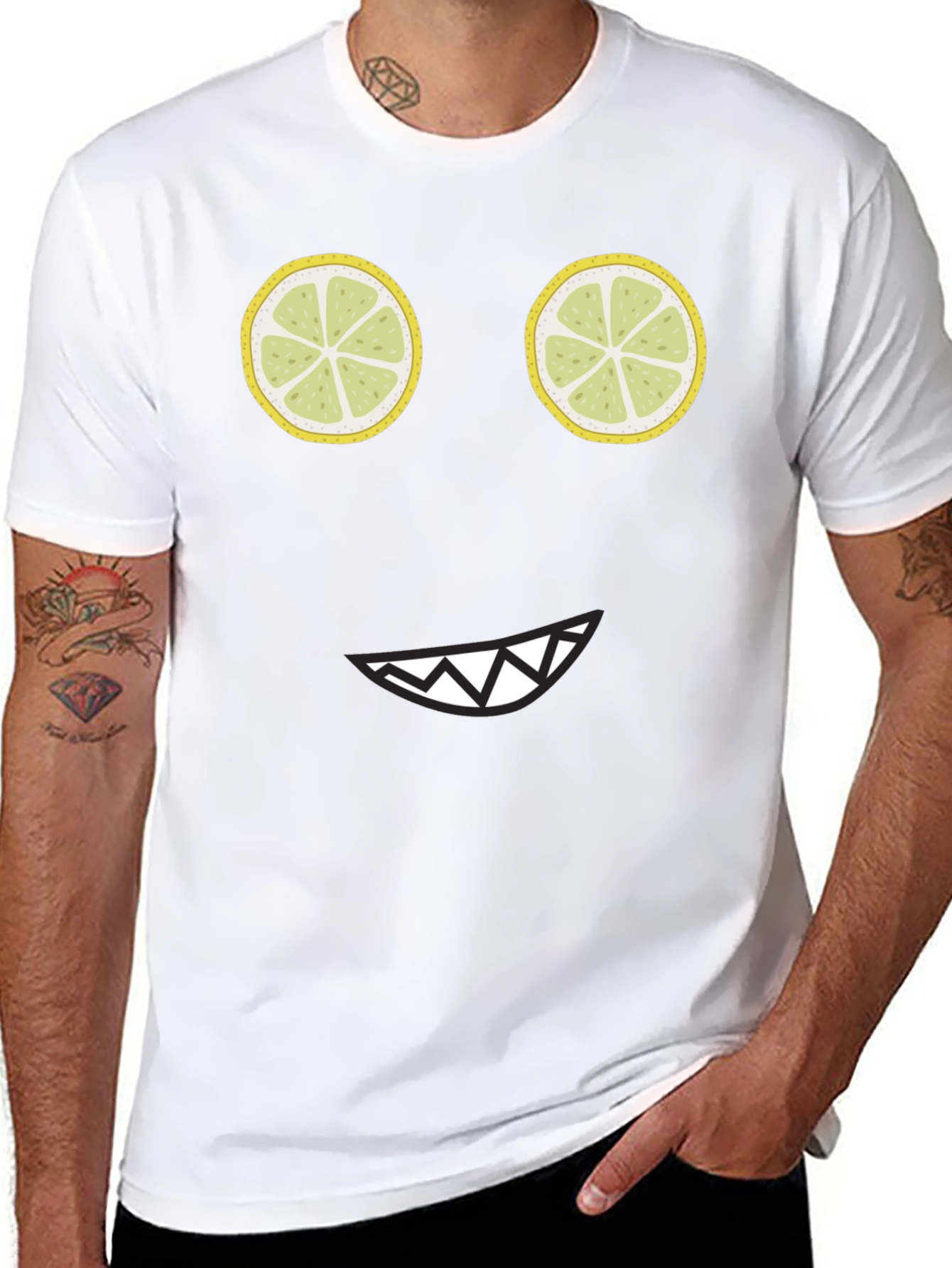 Funny Lemon Face Black T-Shirt