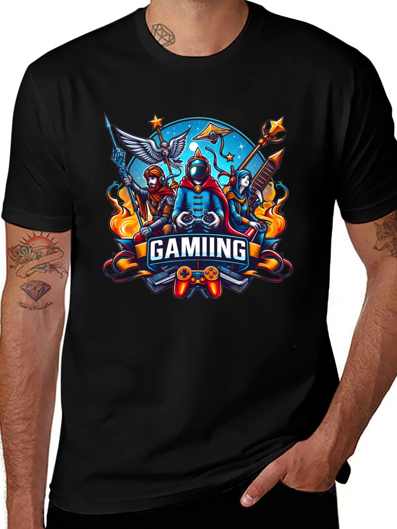 Gaming Graphic Black T-Shirt