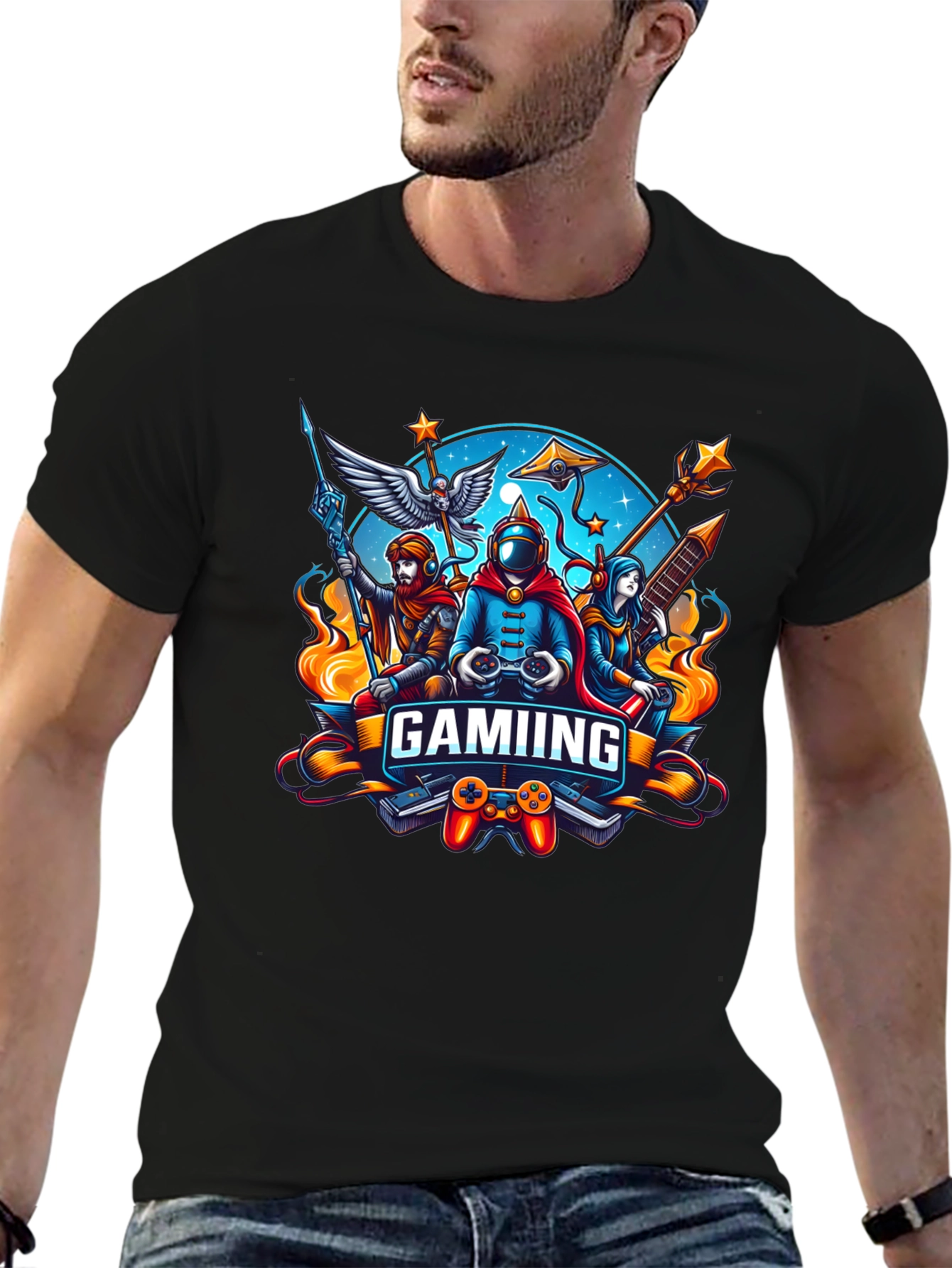 Gaming Graphic Black T-Shirt