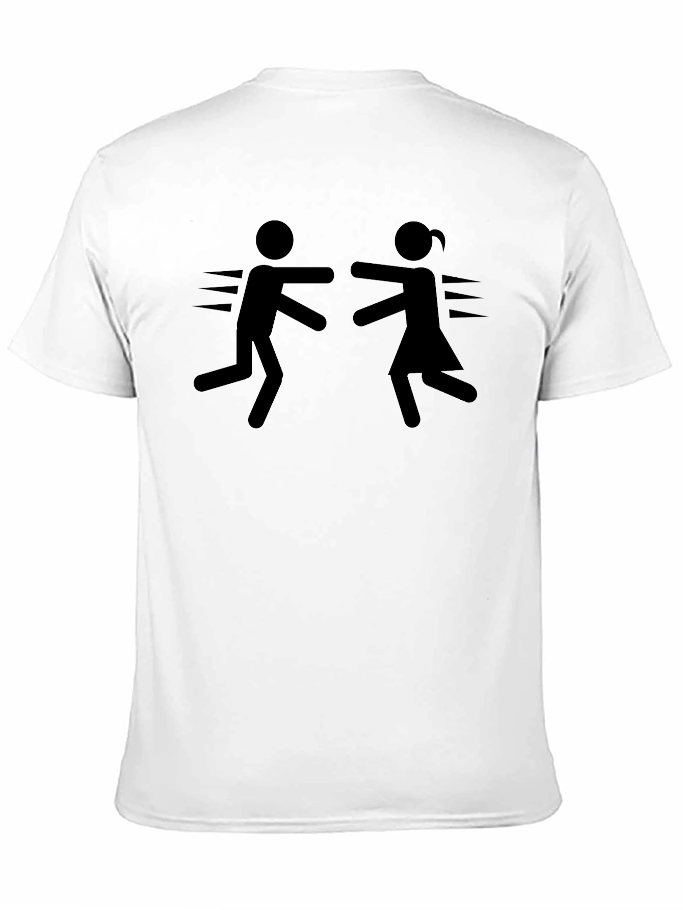 Stick Figure Hug Black T-Shirt