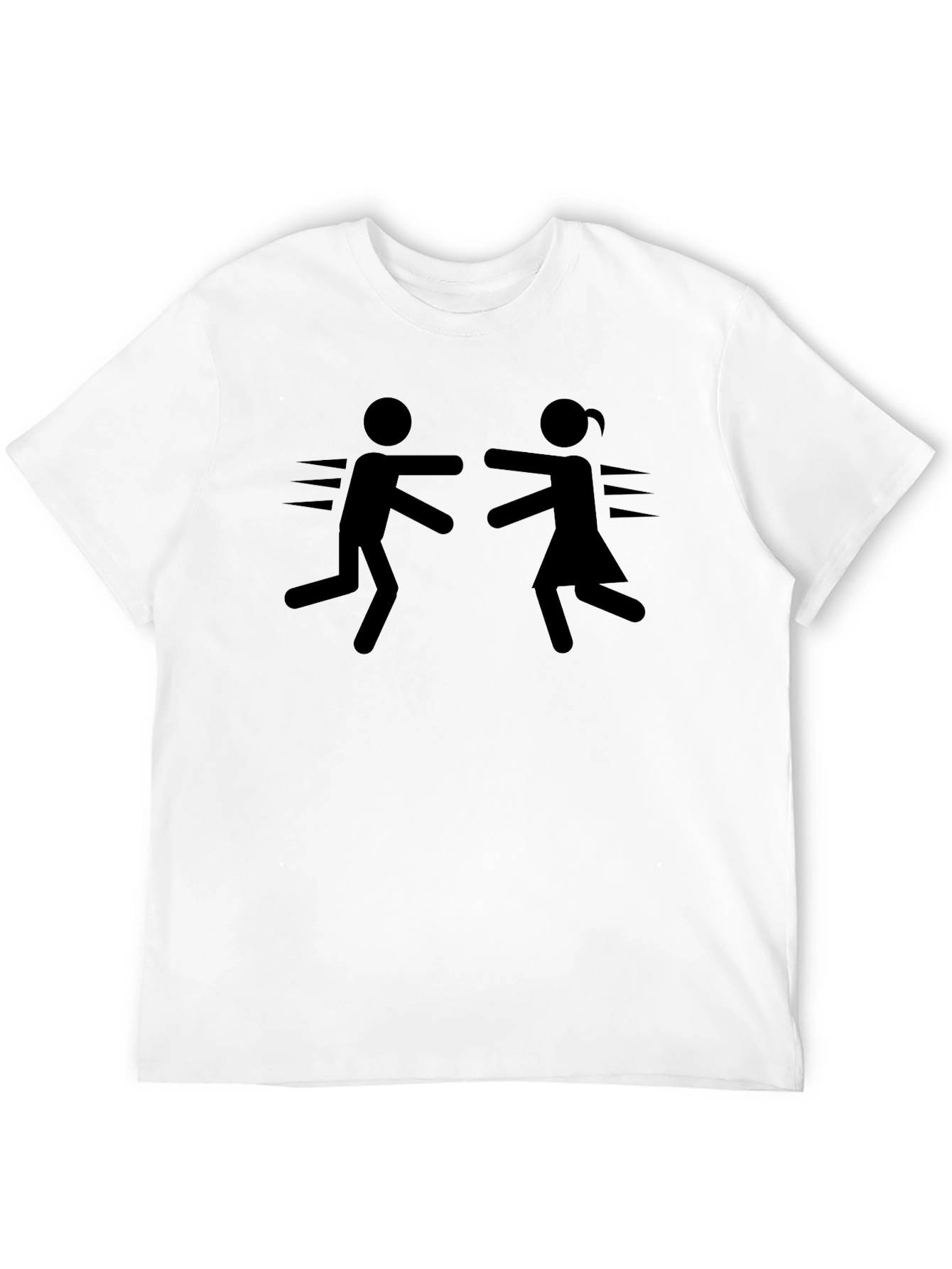 Stick Figure Hug Black T-Shirt