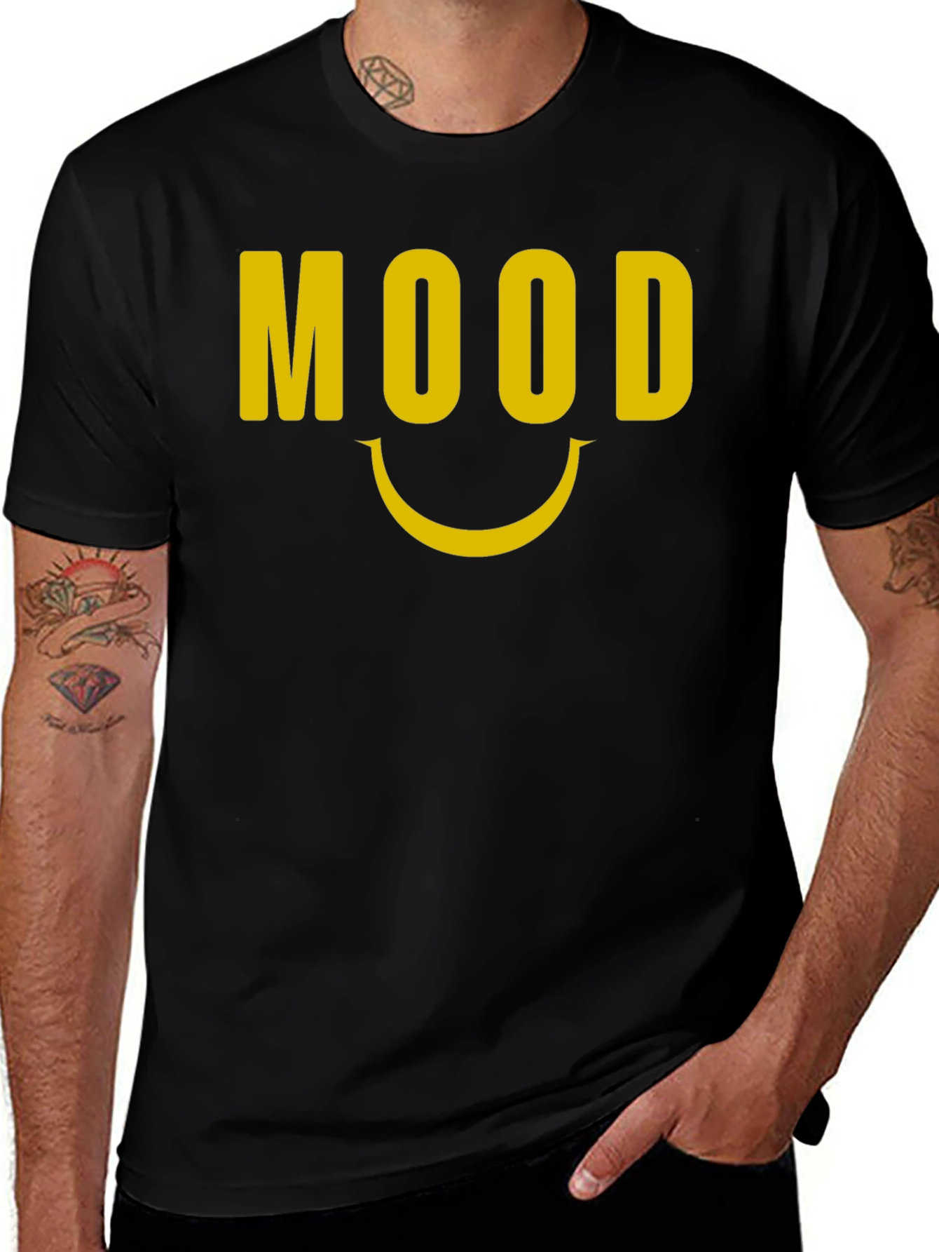 Mood Graphic Tee - Black Cotton Blend Comfort