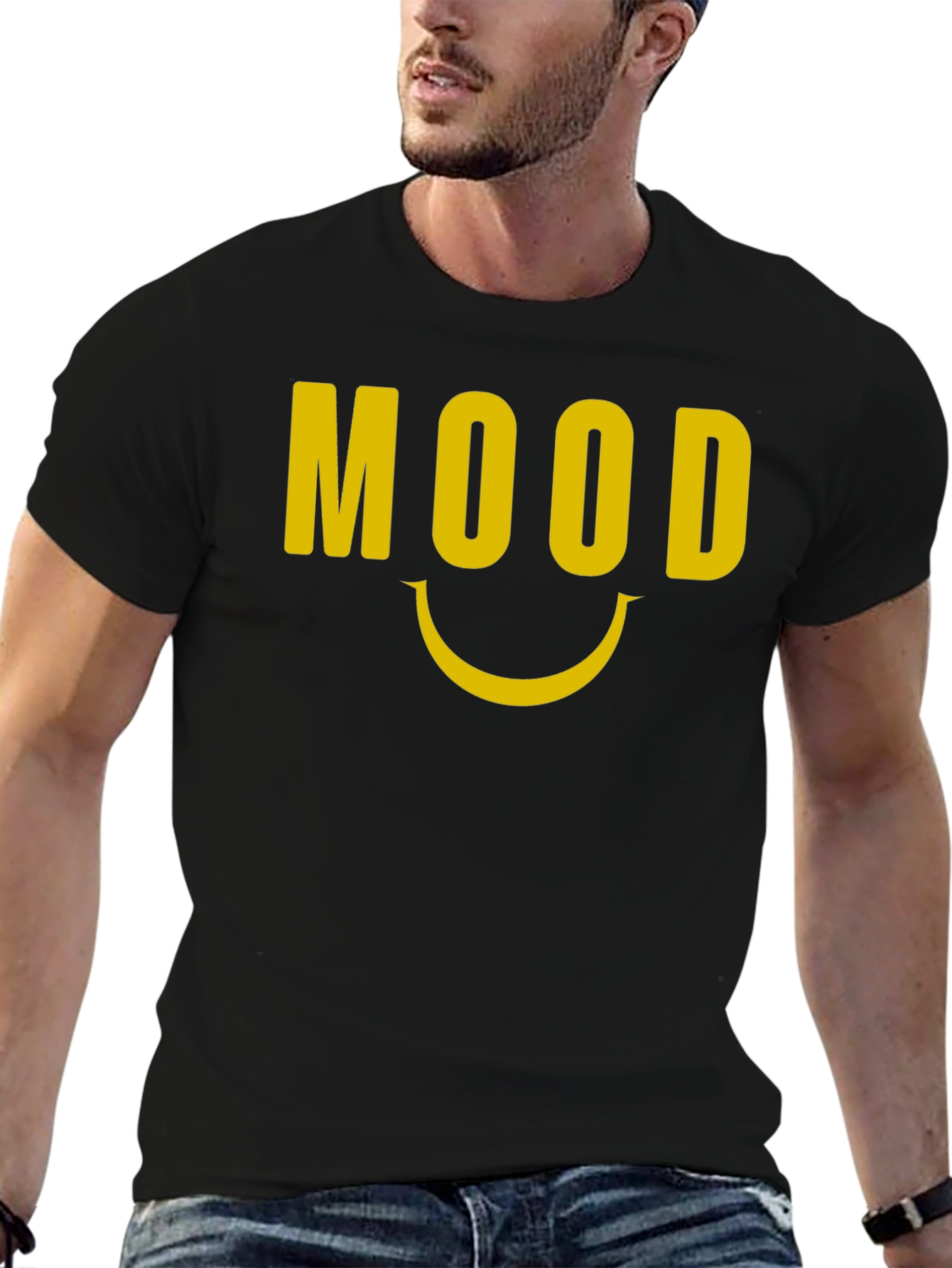 Mood Graphic Tee - Black Cotton Blend Comfort