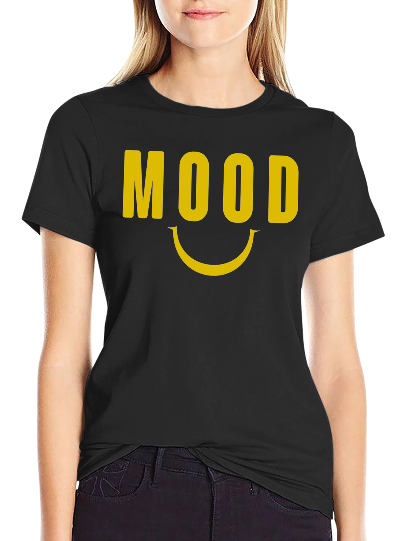 Mood Graphic Tee - Black Cotton Blend Comfort