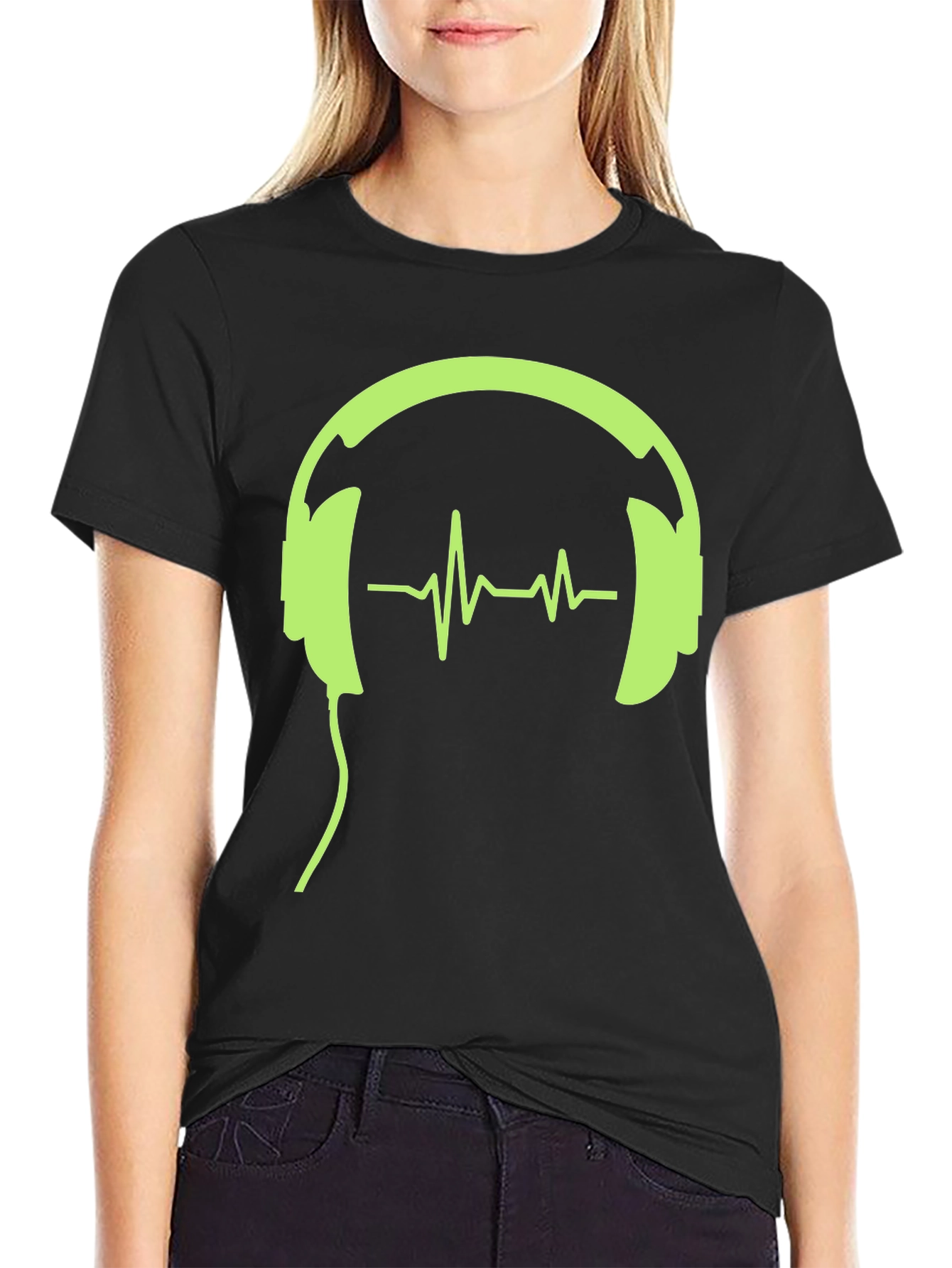 Headphones and Heartbeat Graphic Tee