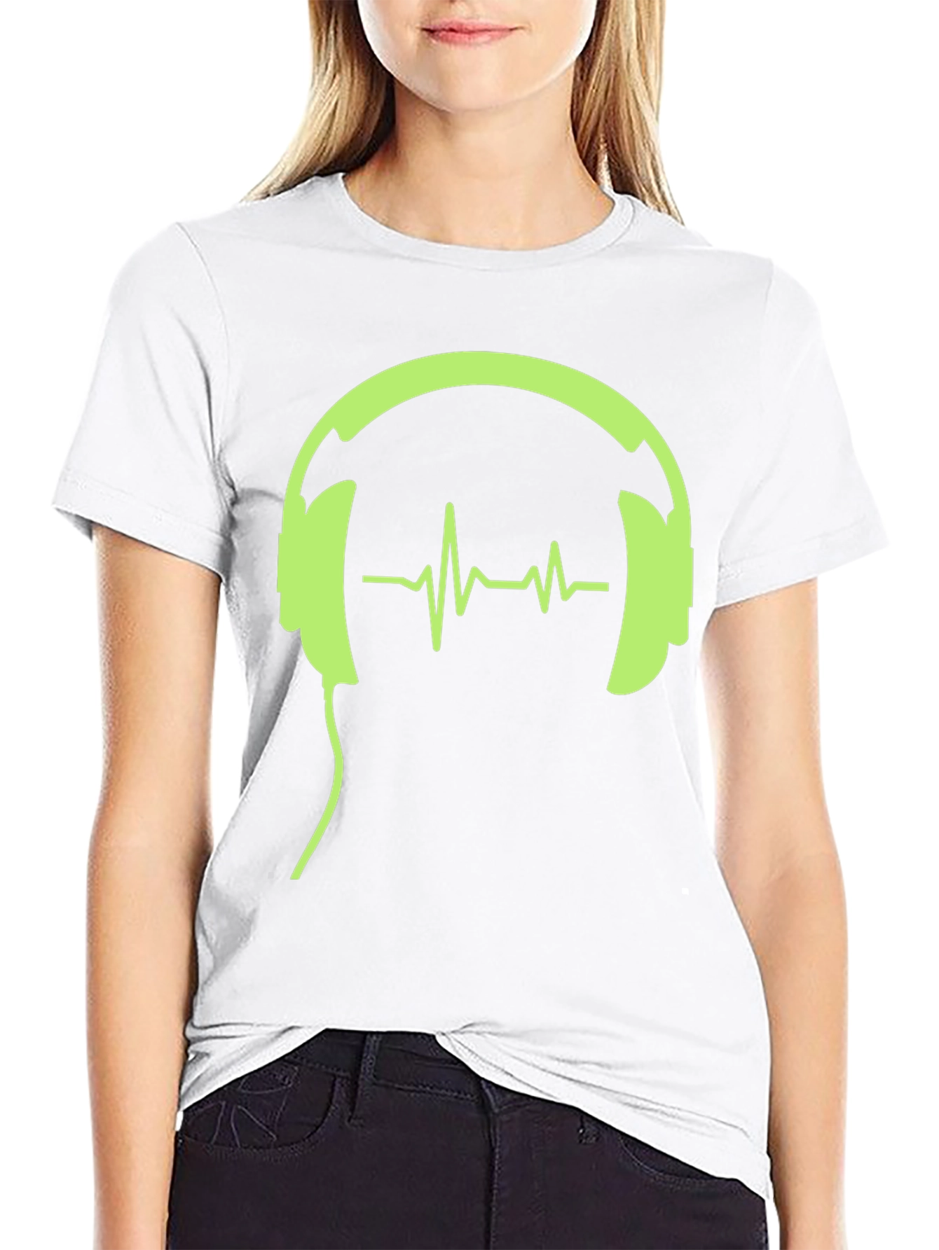 Headphones and Heartbeat Graphic Tee