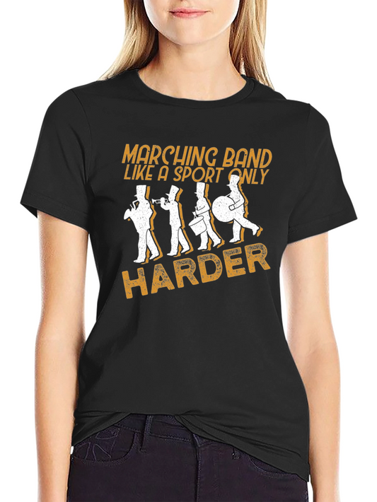 Marching Band Harder Black Graphic Tee