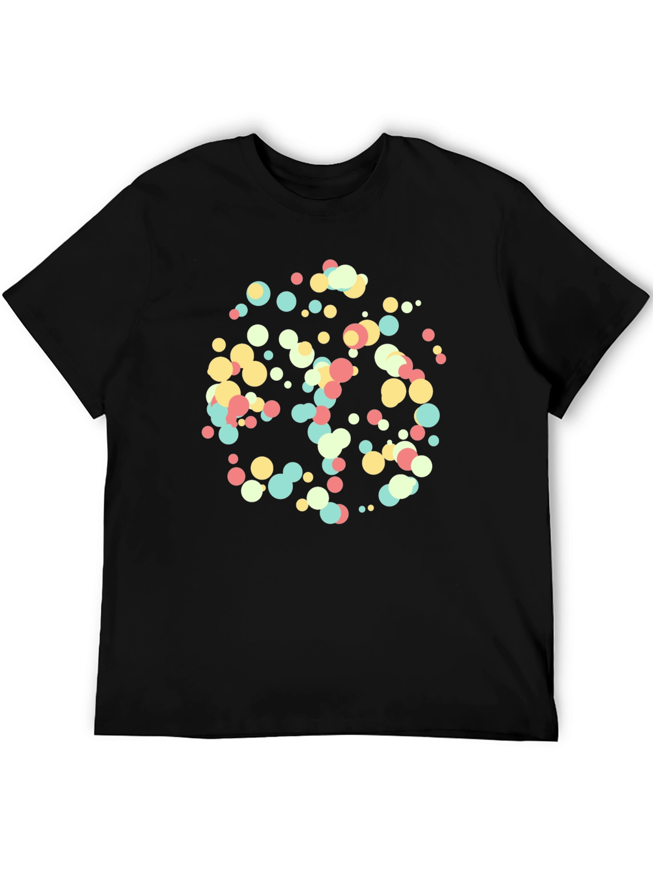 Abstract Dot Pattern Black T-Shirt