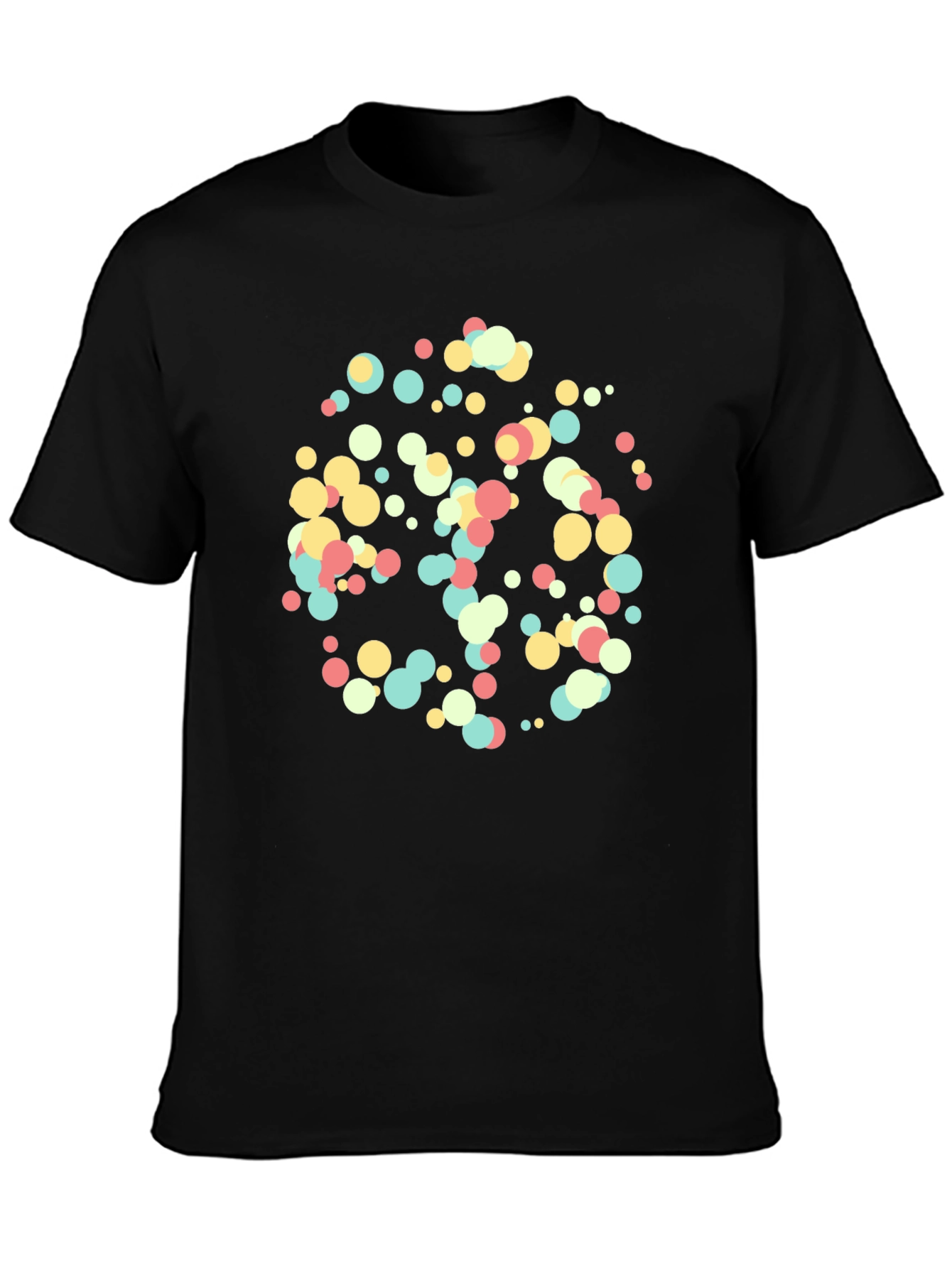 Abstract Dot Pattern Black T-Shirt