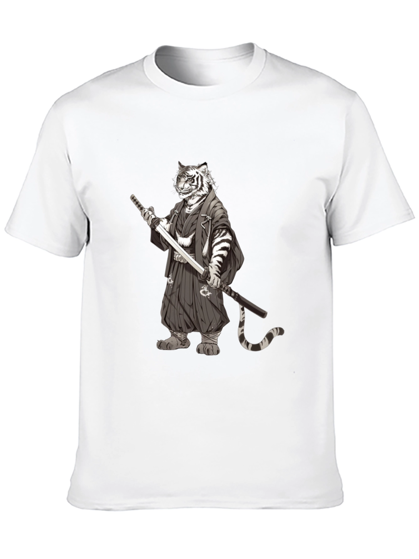 Tiger Samurai Black T-Shirt - Unique Graphic Tee