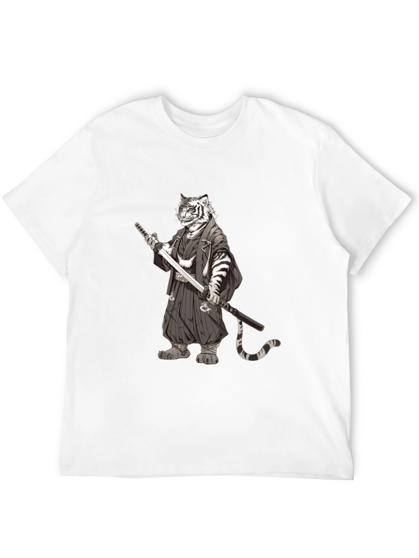 Tiger Samurai Black T-Shirt - Unique Graphic Tee
