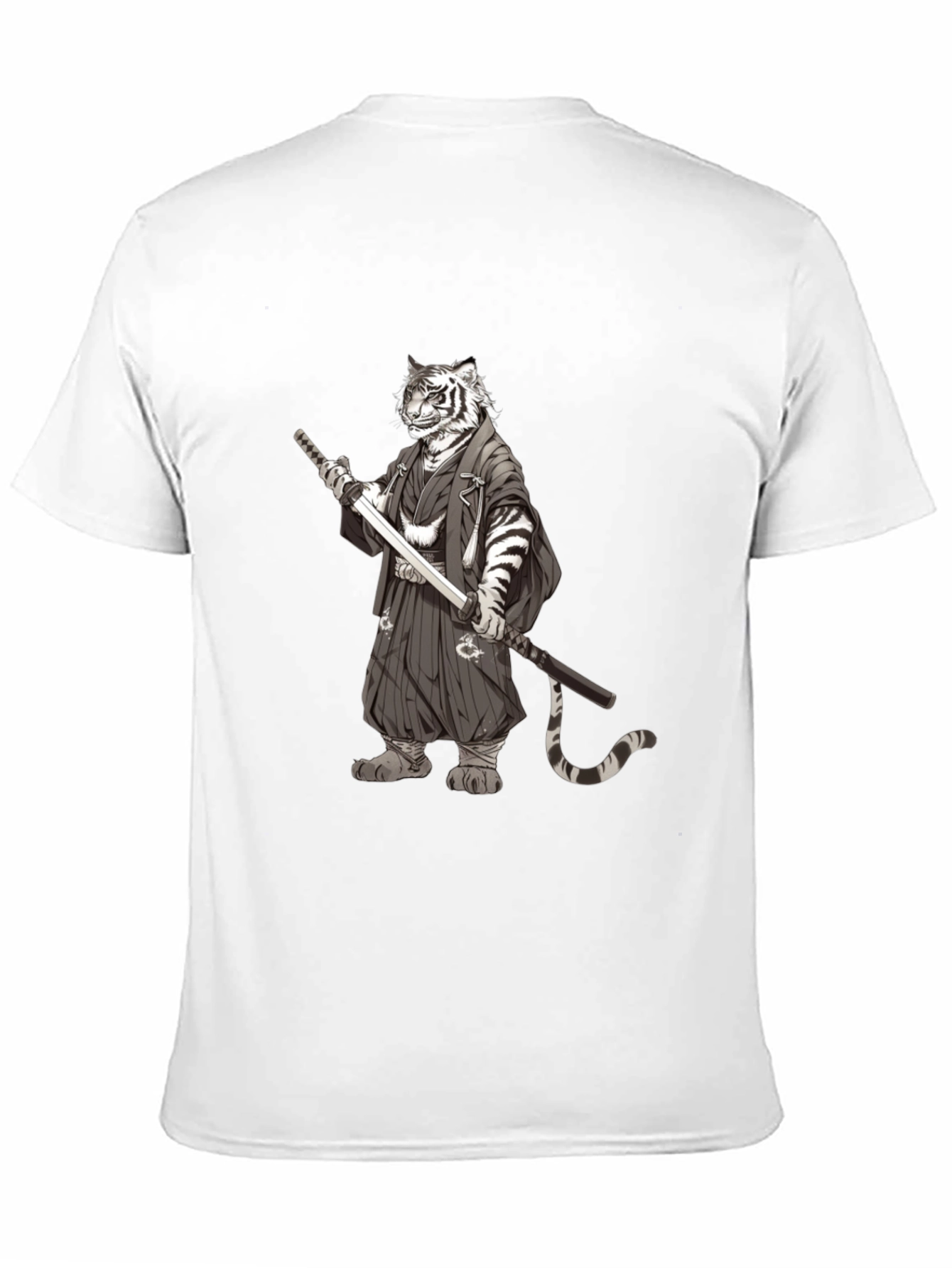 Tiger Samurai Black T-Shirt - Unique Graphic Tee