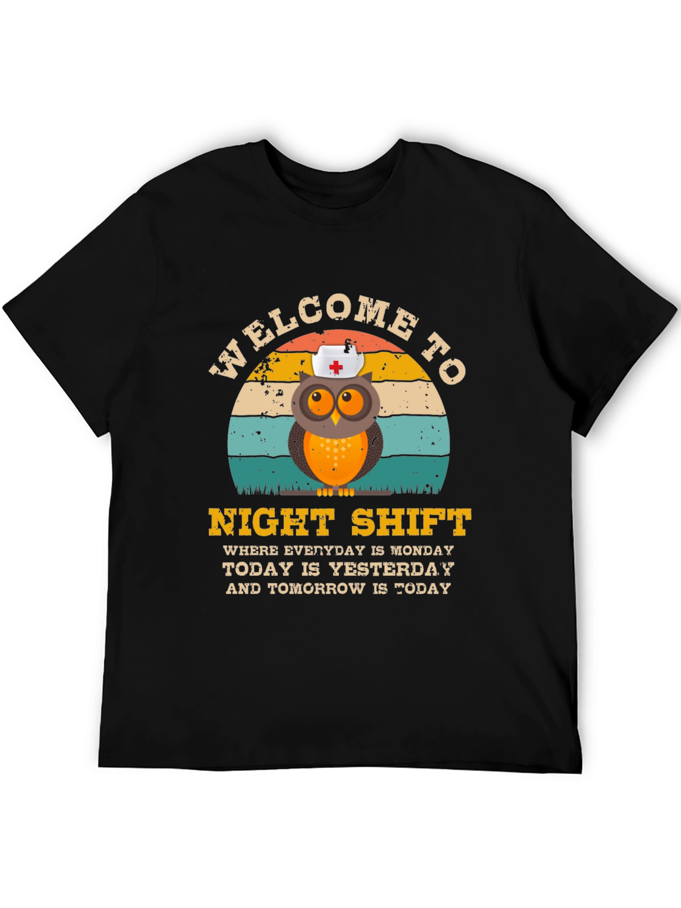 Night Shift Nurse Owl T-Shirt