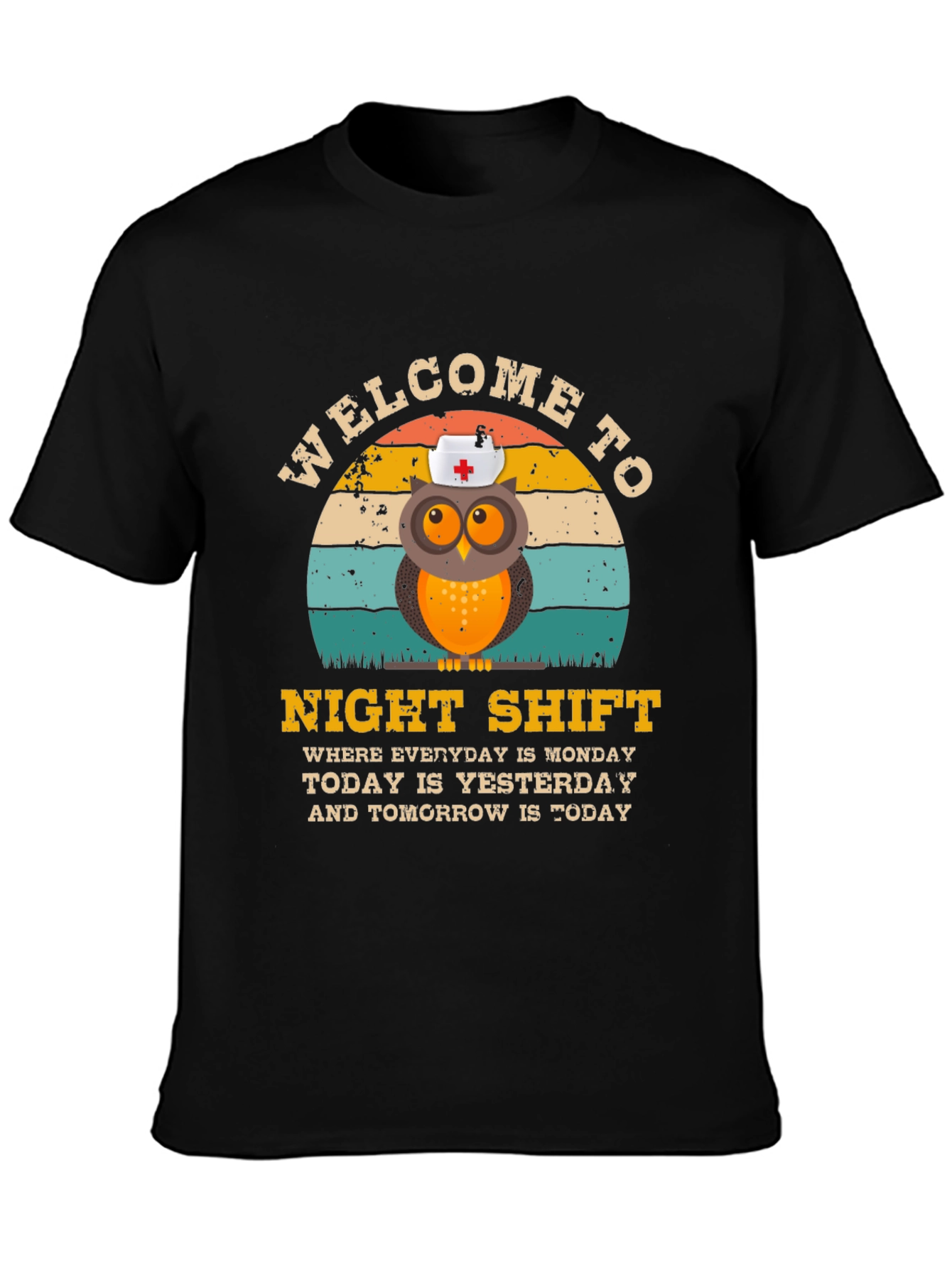 Night Shift Nurse Owl T-Shirt