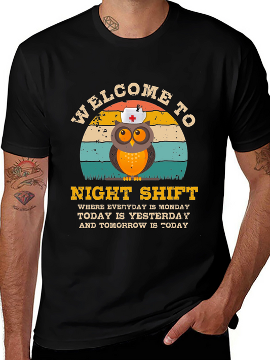 Night Shift Nurse Owl T-Shirt