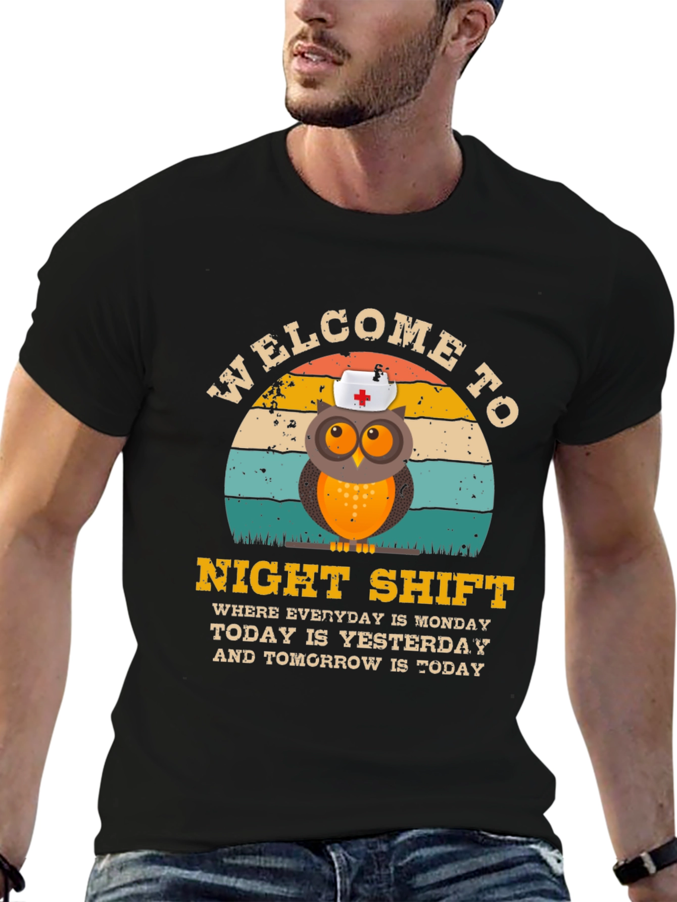 Night Shift Nurse Owl T-Shirt
