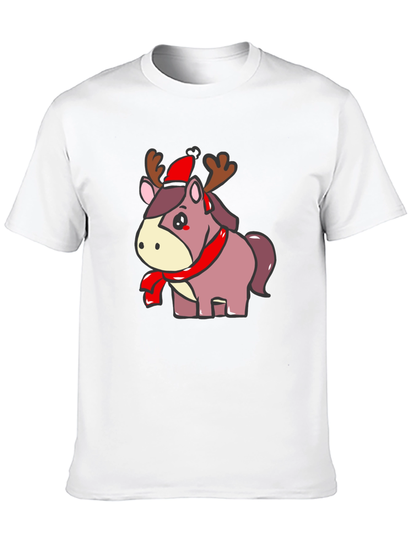 Festive Reindeer Horse Graphic Tee