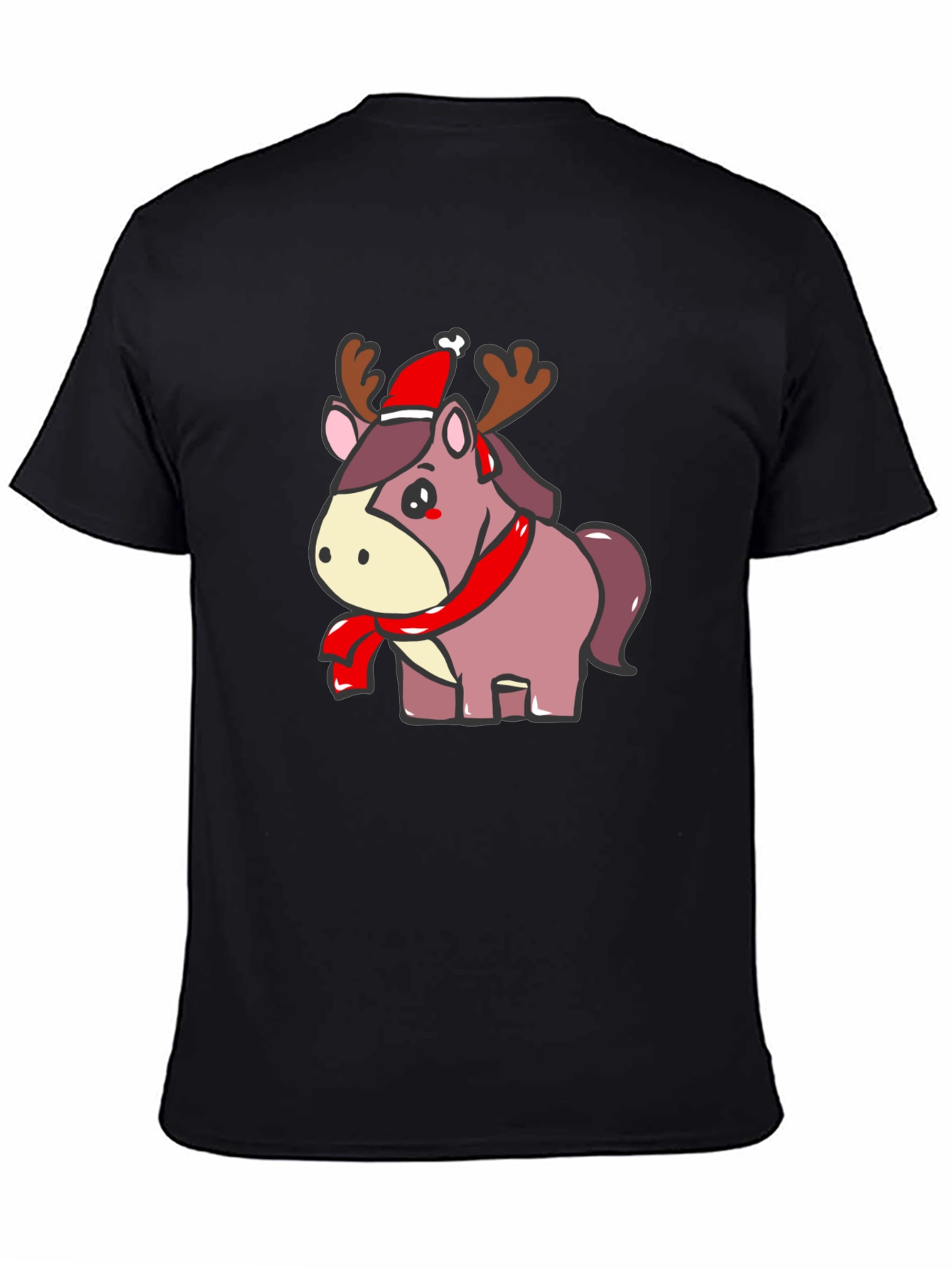 Festive Reindeer Horse Graphic Tee