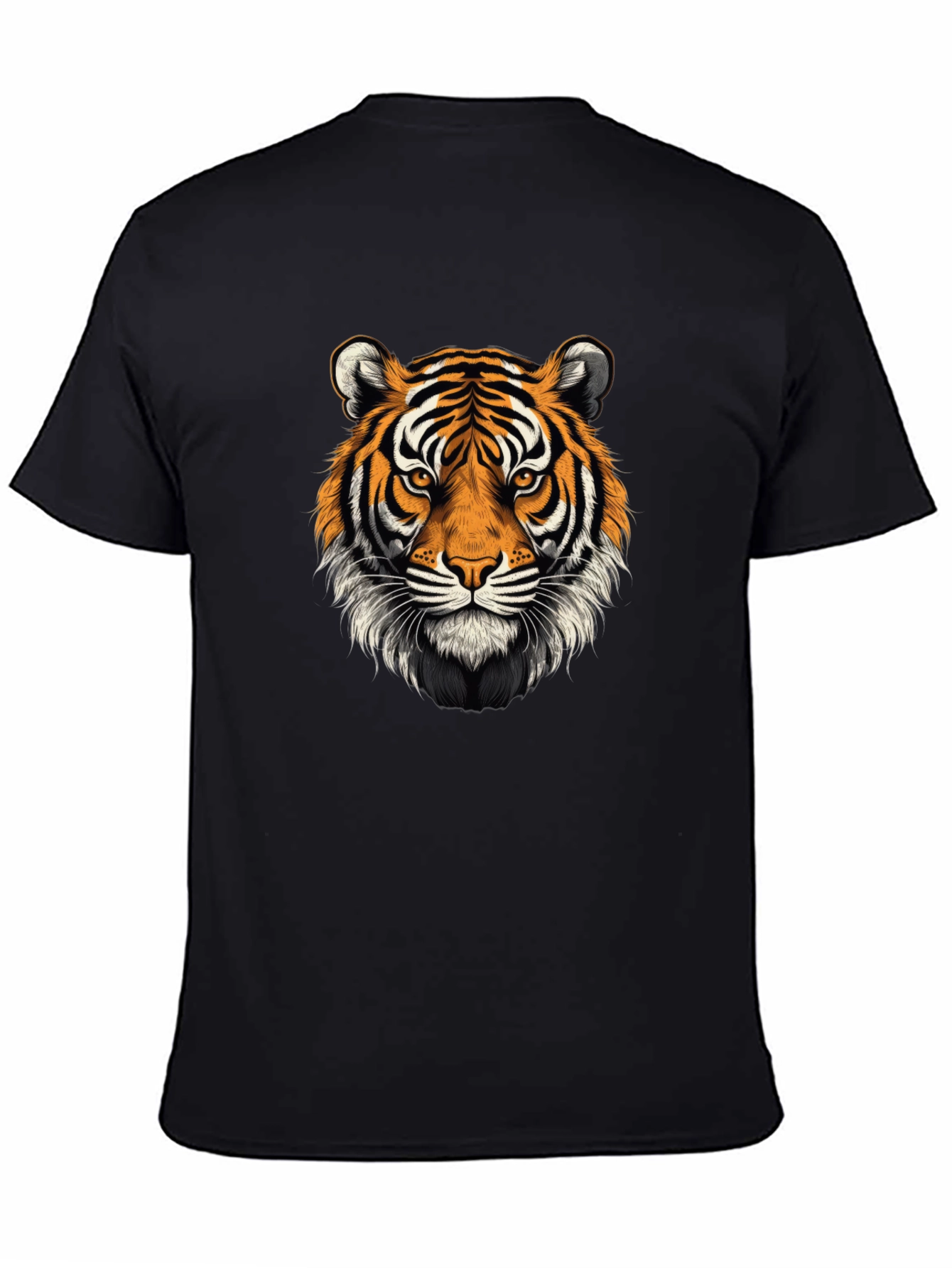 Black Tiger Face Graphic Tee