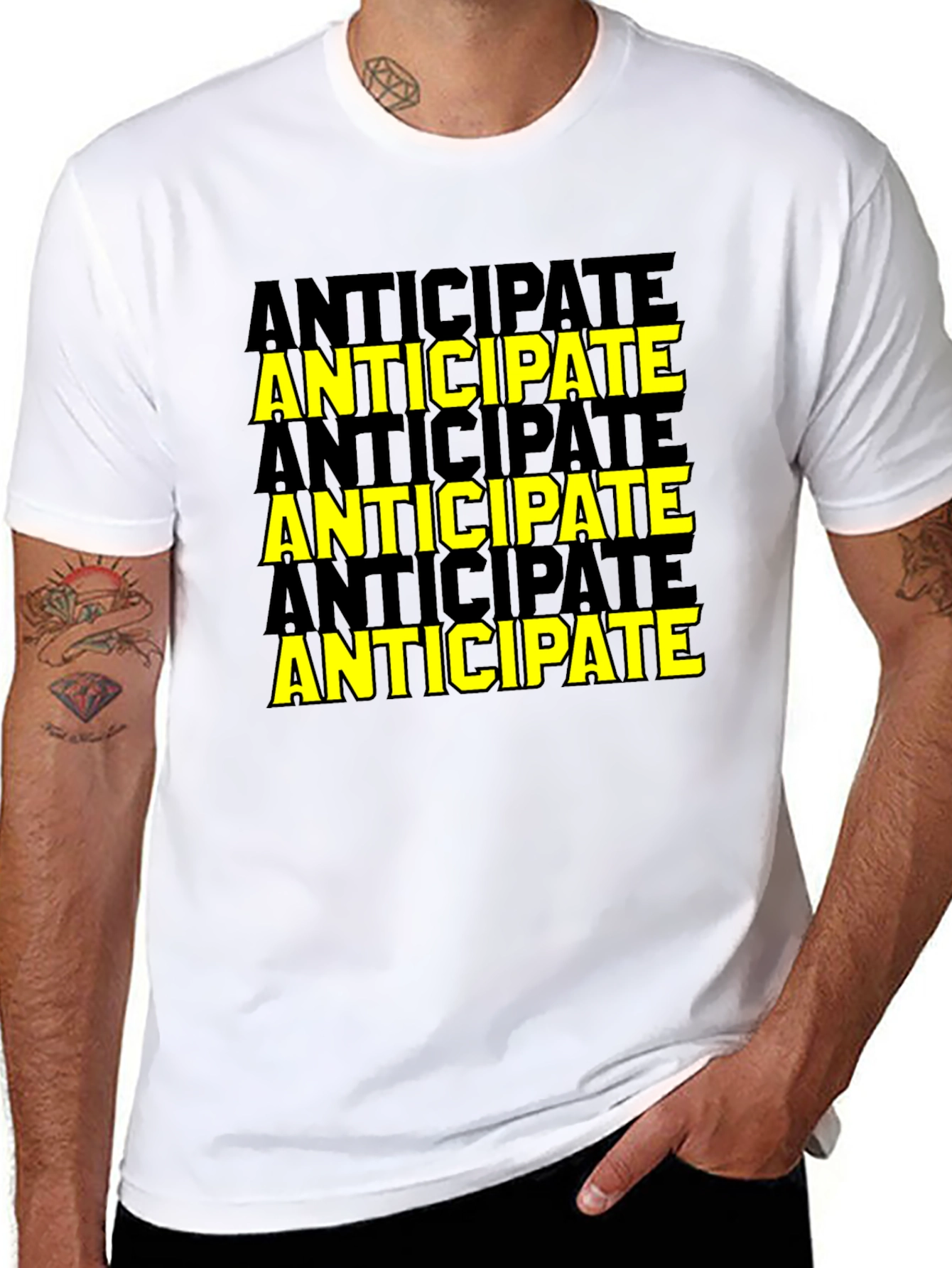 Anticipate Graphic Tee - Black Cotton Blend Shirt