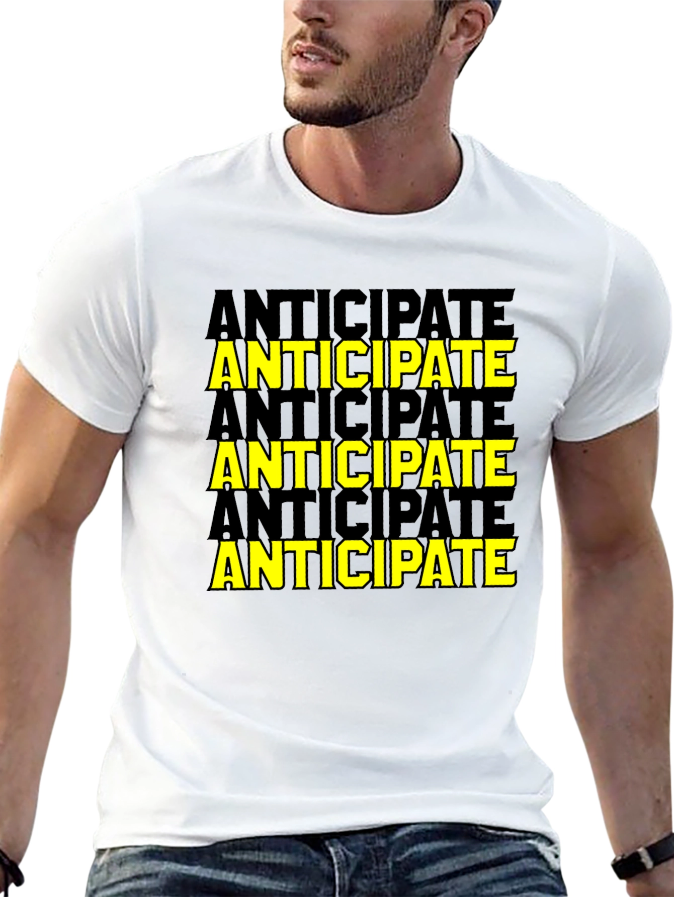 Anticipate Graphic Tee - Black Cotton Blend Shirt